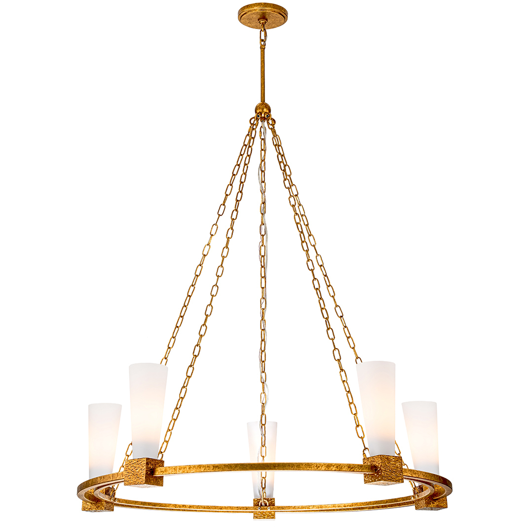 Kristy 5 Light 41.75 inch Distressed Gold Chandelier Ceiling Light