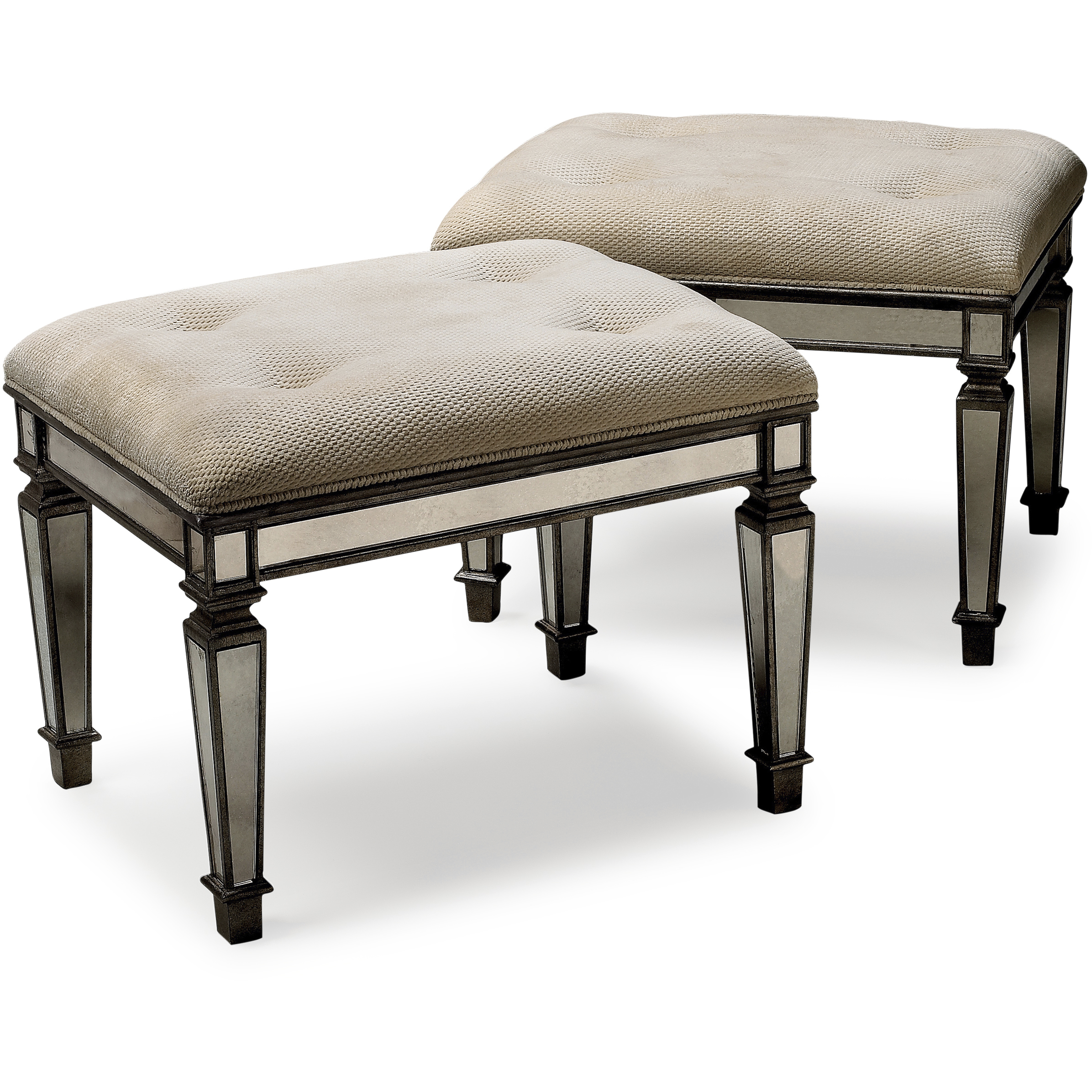 Mirrored vanity bench best sale