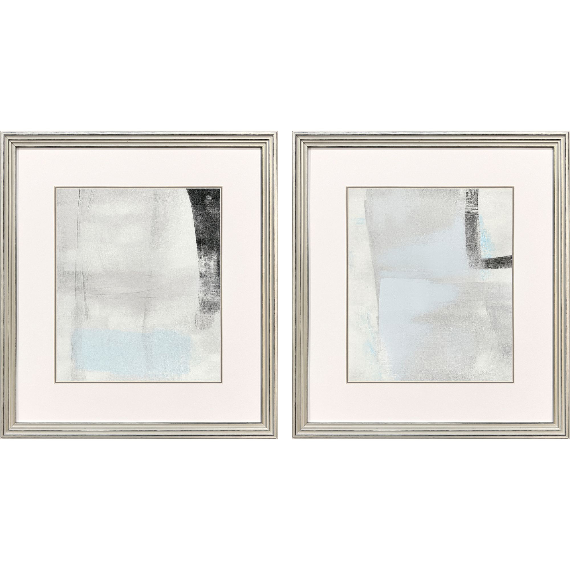 Layers White and Beige and Black and Gray Framed Art