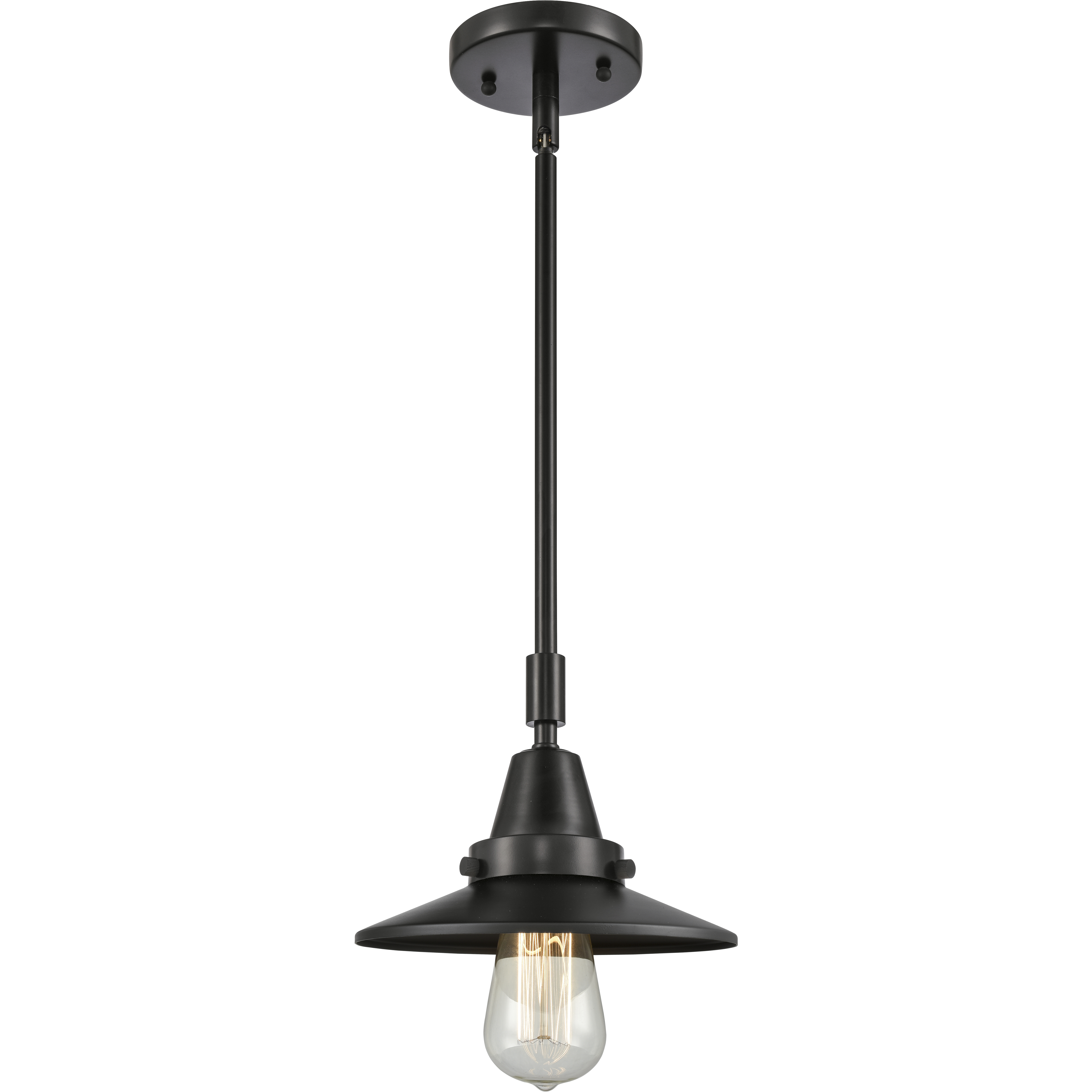Franklin Restoration Railroad 1 Light 8 inch Matte Black Mini Pendant Ceiling Light