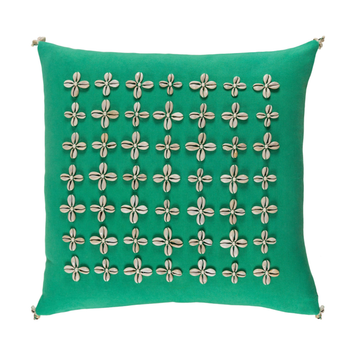 Lelei 18 X 18 inch Grass Green and Cream Pillow