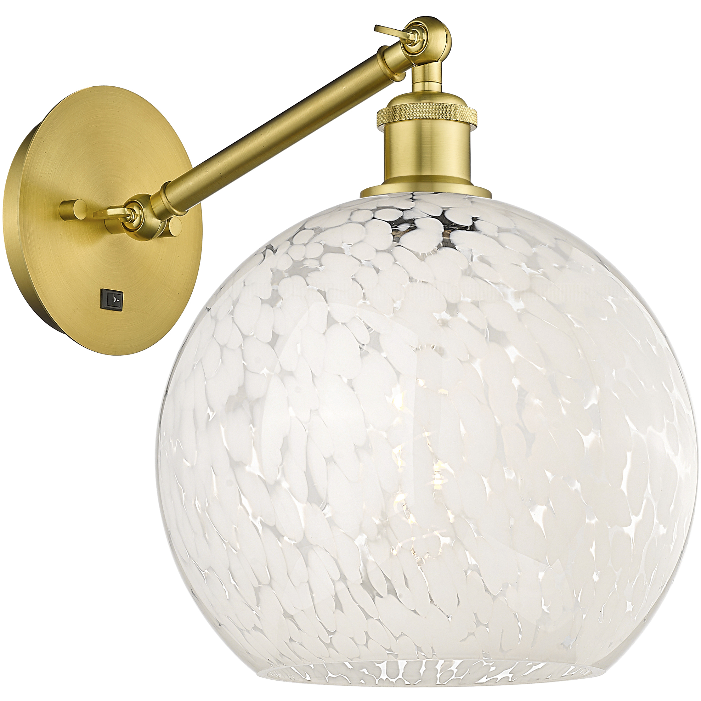 Ballston White Mouchette Armed Sconce Wall Light in Satin Gold