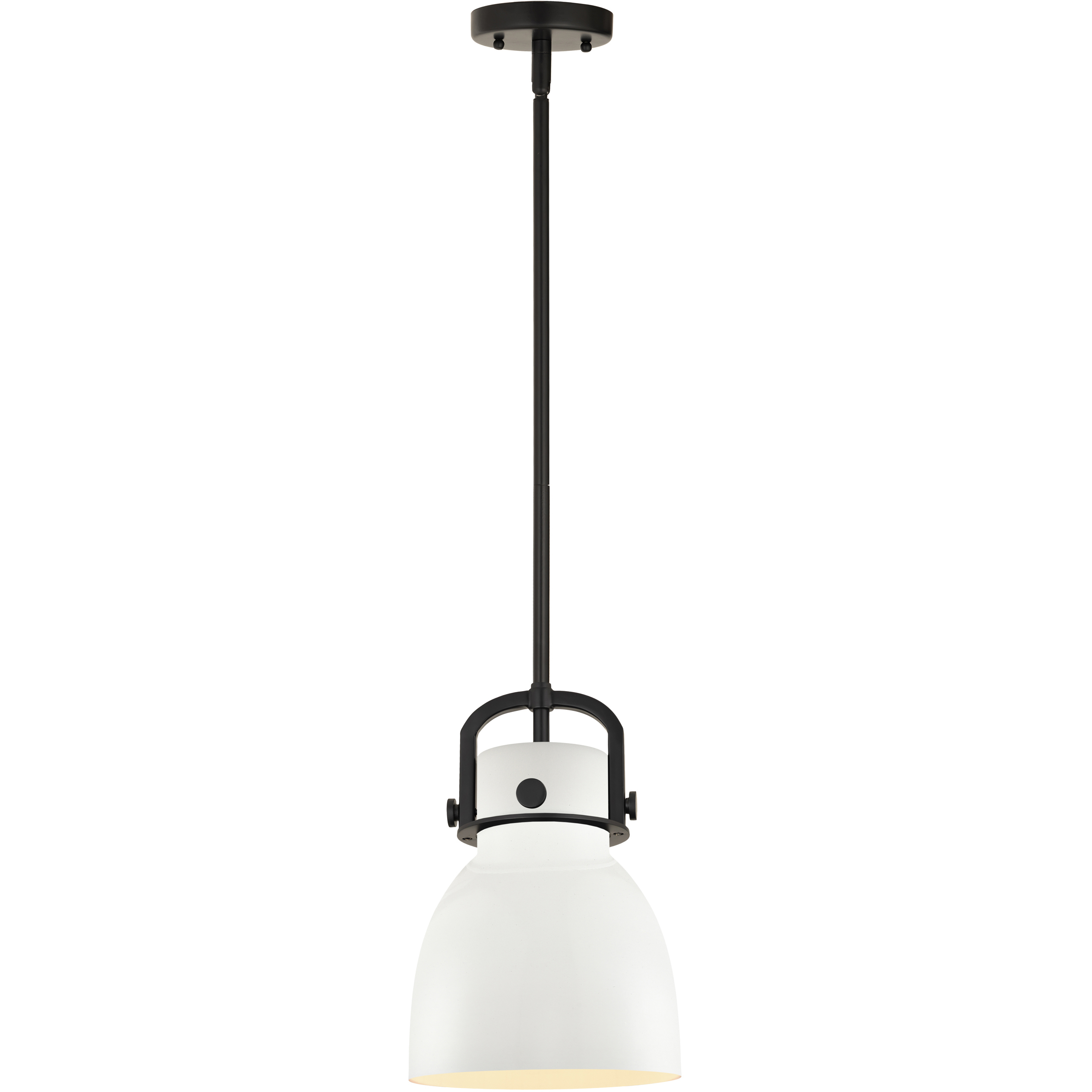 Newton Bell 1 Light 8 inch Matte Black Stem Hung Pendant Ceiling Light