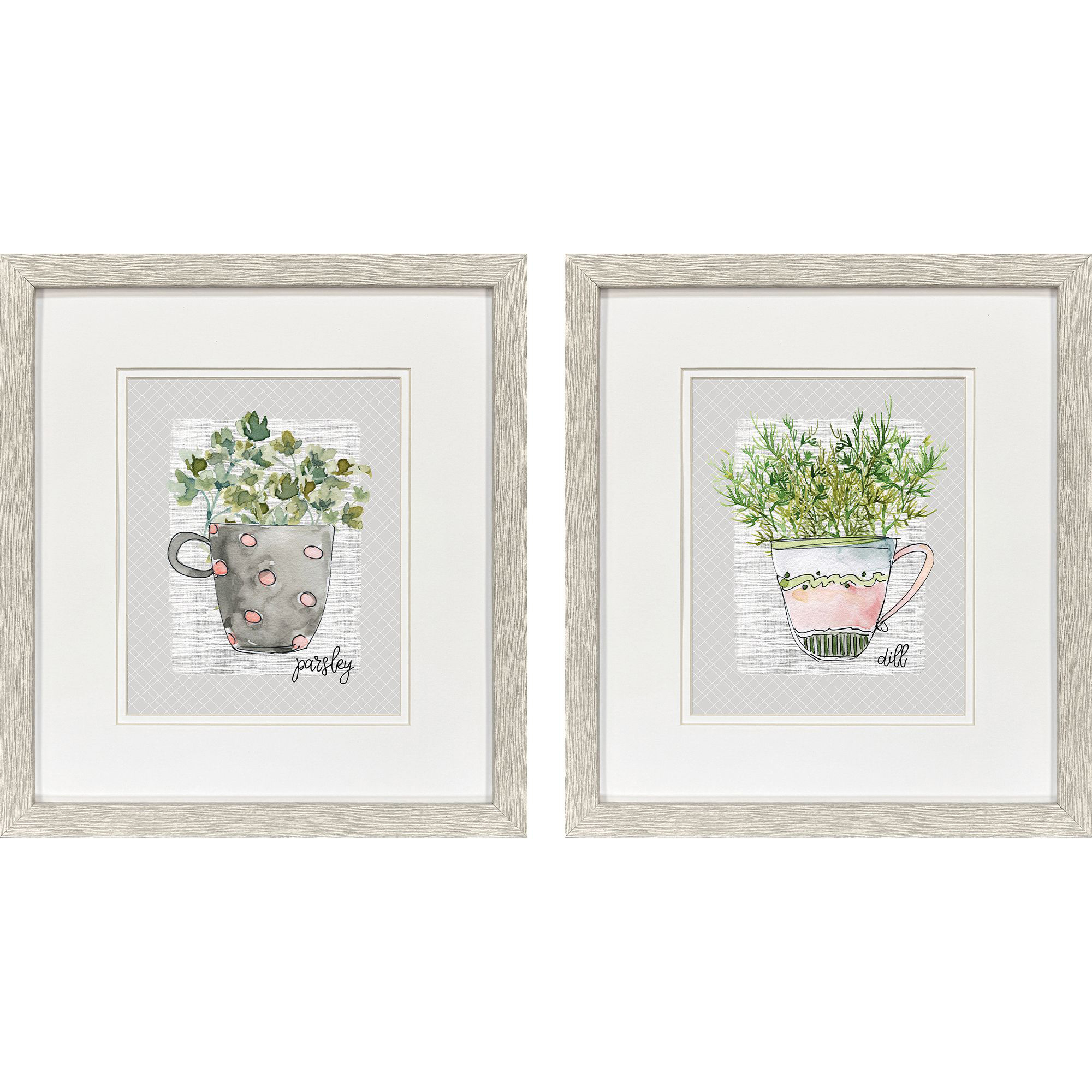 Herb & Wildflower I Green and Multi and Gray and Pink Framed Art, Propac