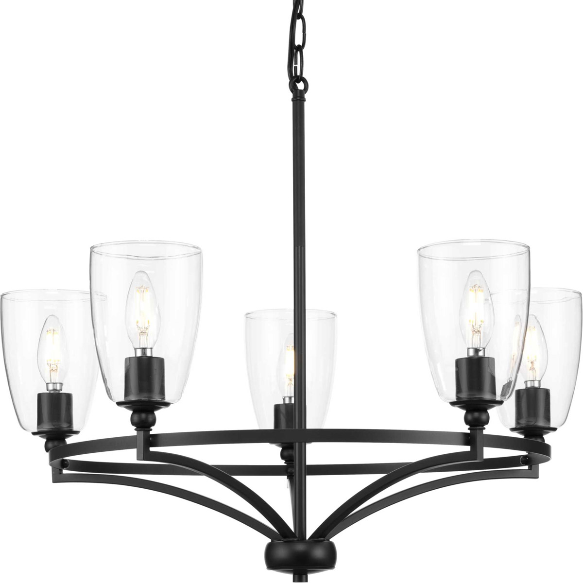 Parkhurst 5 Light 25.25 inch Matte Black Chandelier Ceiling Light