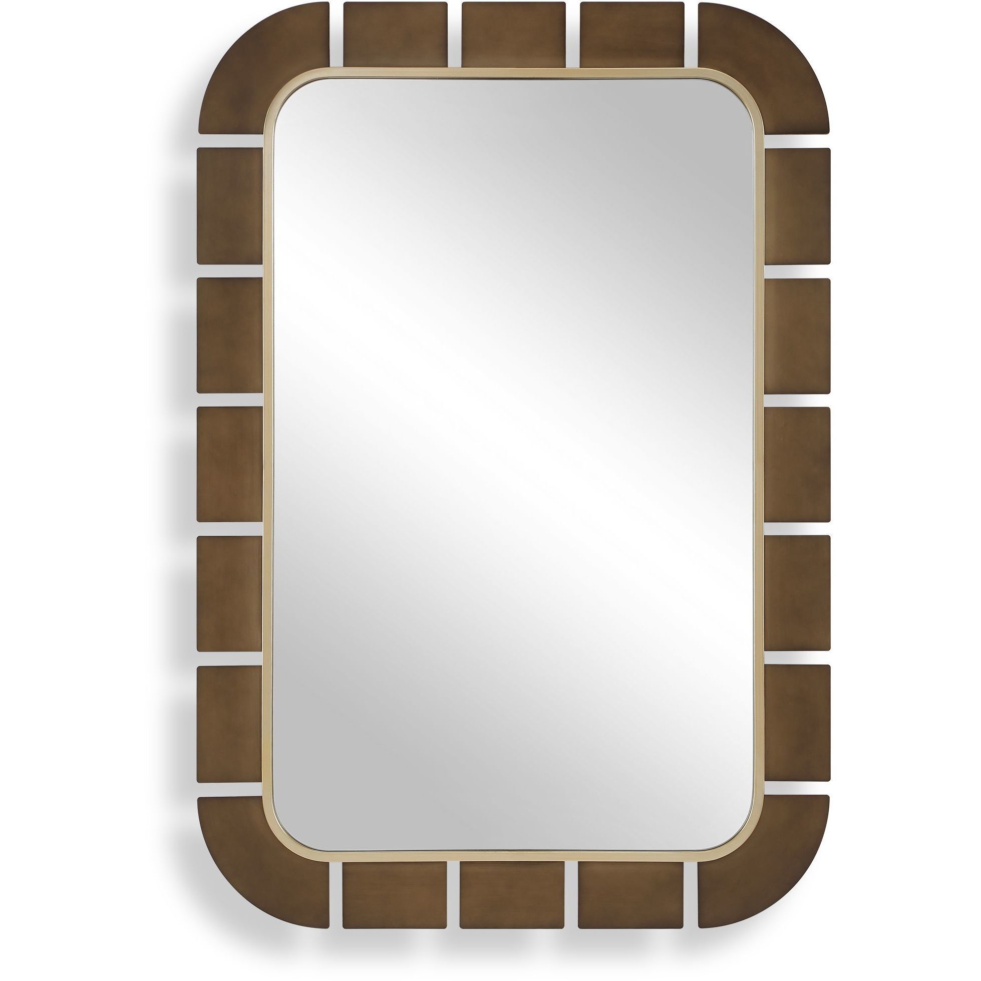 Segment 55.5 X 37.75 inch Dark Bronze and Antique Gold Mirror