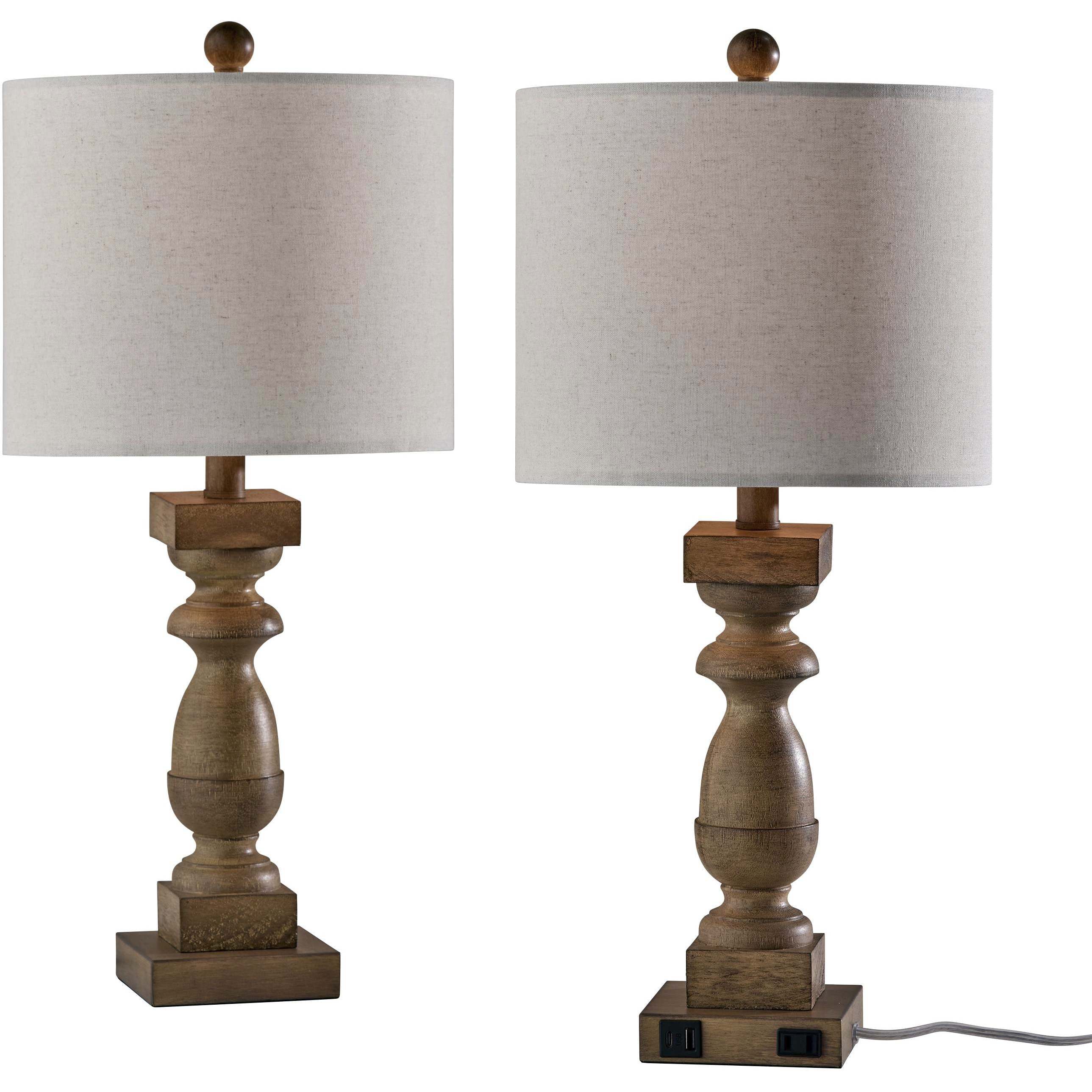 Jolene 24 inch 100 watt Natural Table Lamps Portable Light, Set of 2, Simplee Adesso