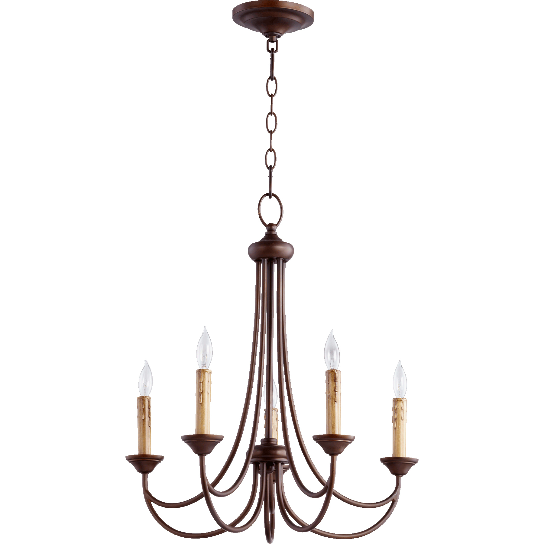 Brooks 5 Light 22 inch Oiled Bronze Chandelier Ceiling Light