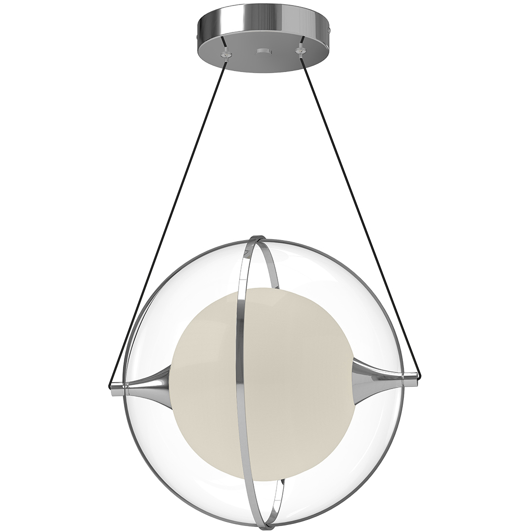 Aries LED 12.13 inch Chrome Pendant Ceiling Light in 120-volt
