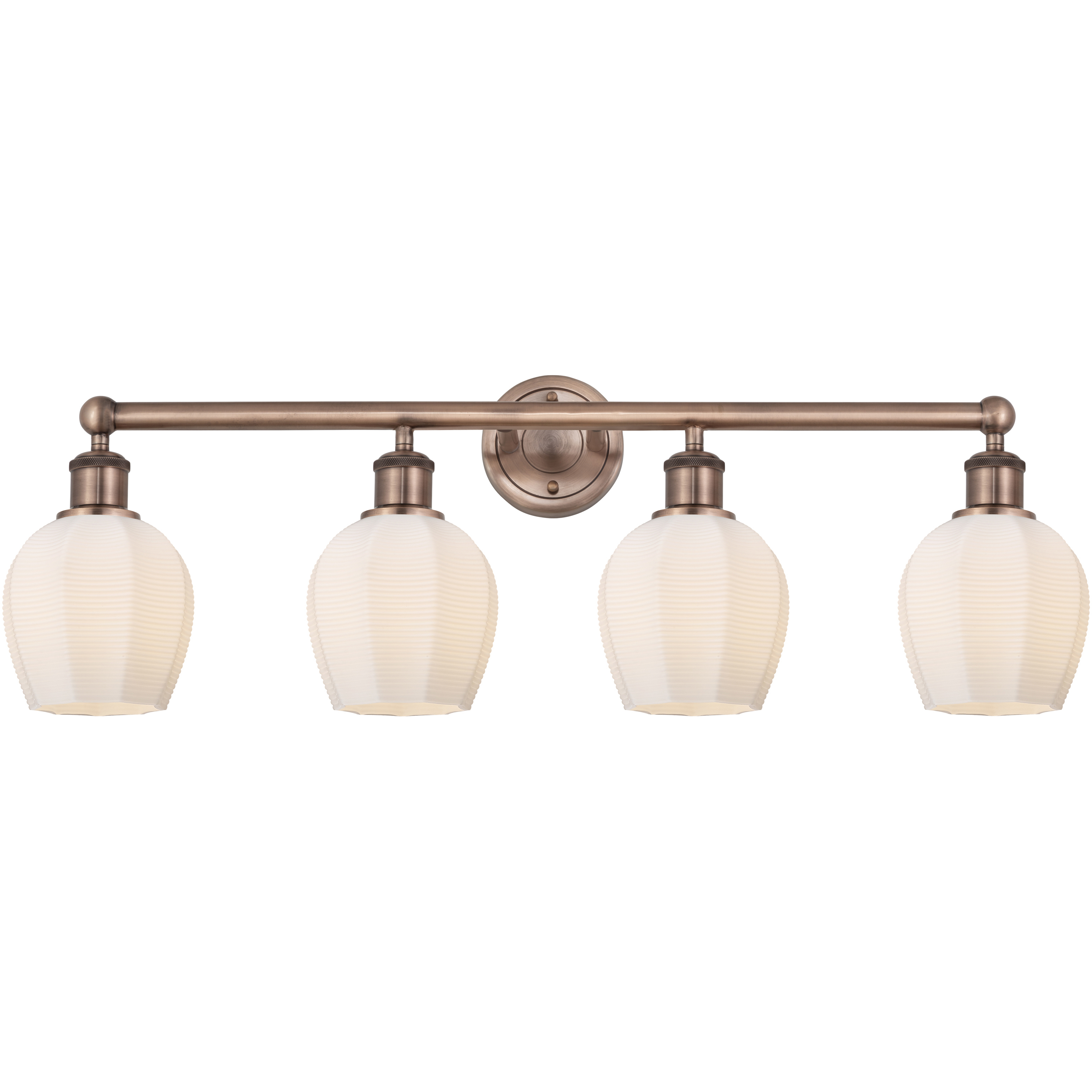 Norfolk 4 Light 32.75 inch Antique Copper Bath Vanity Light Wall Light in Matte White