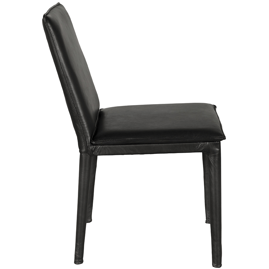 Newton Ebony Black Leather Dining Chair