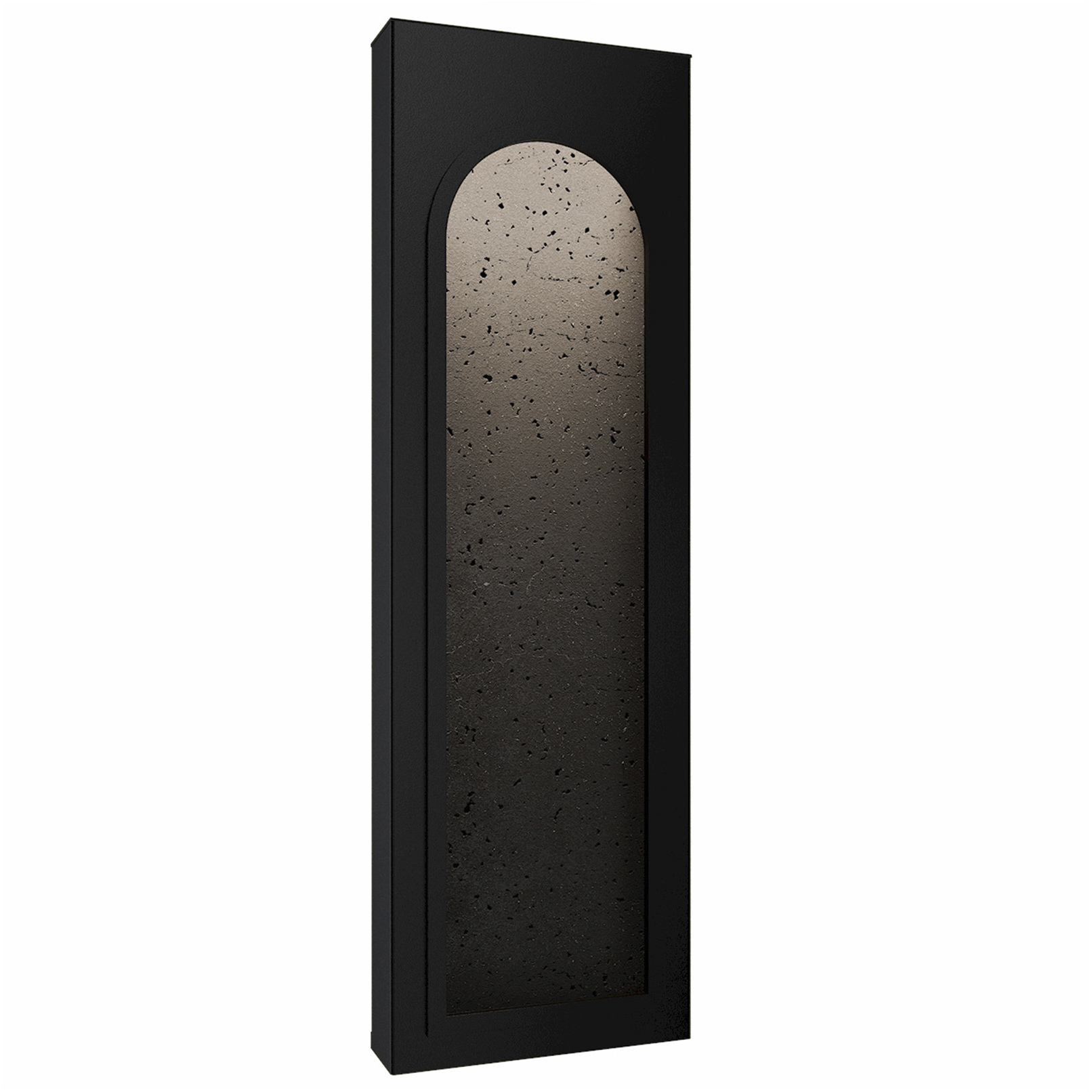 Cadey LED 24 inch Basalt Stone and Black Outdoor Wall Light