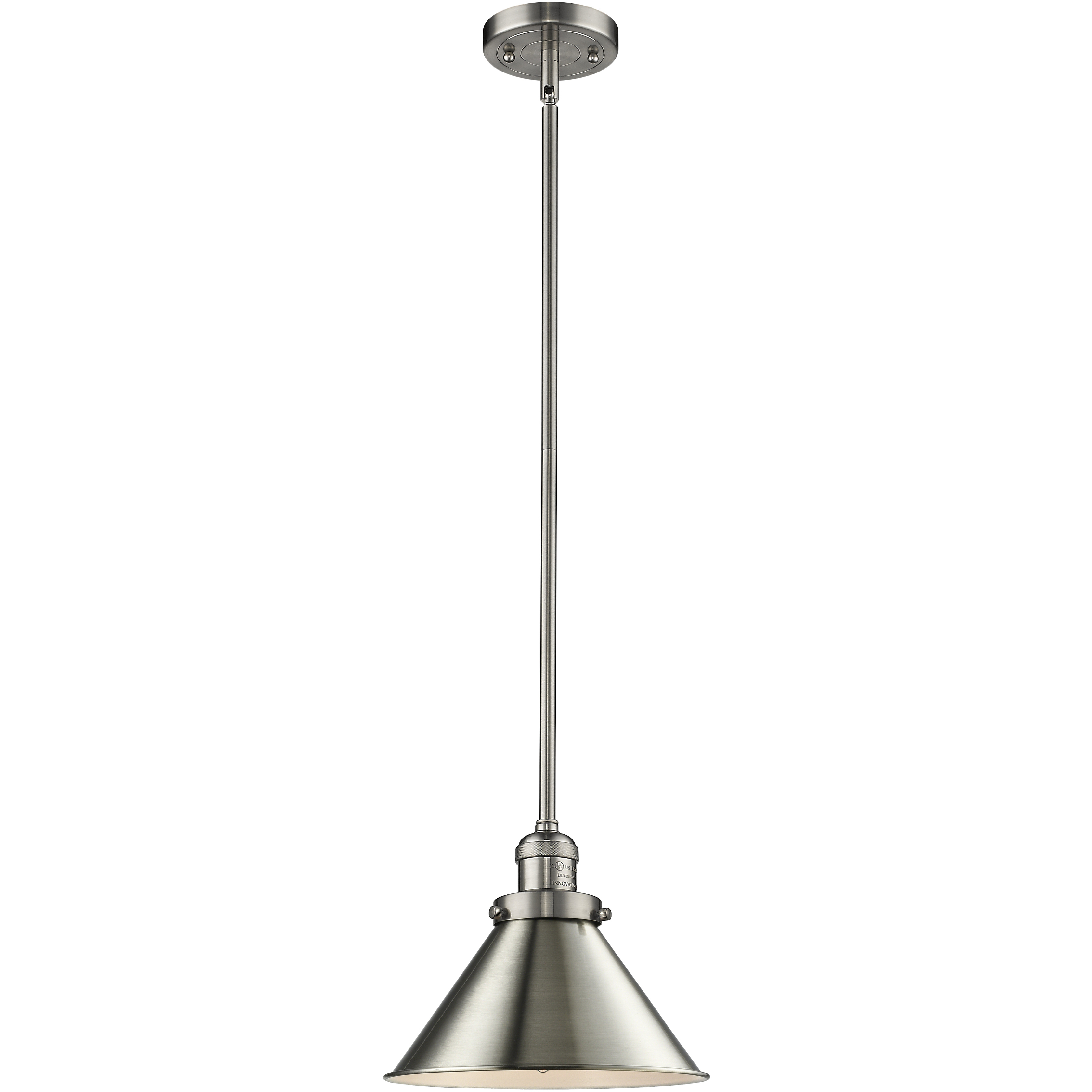 Franklin Restoration Briarcliff 1 Light 10 inch Brushed Satin Nickel Mini Pendant Ceiling Light in Incandescent, Franklin Restoration