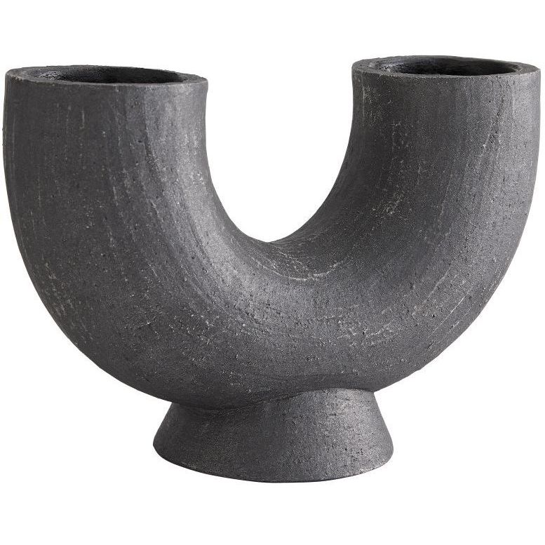 Damien Matte Charcoal Vase