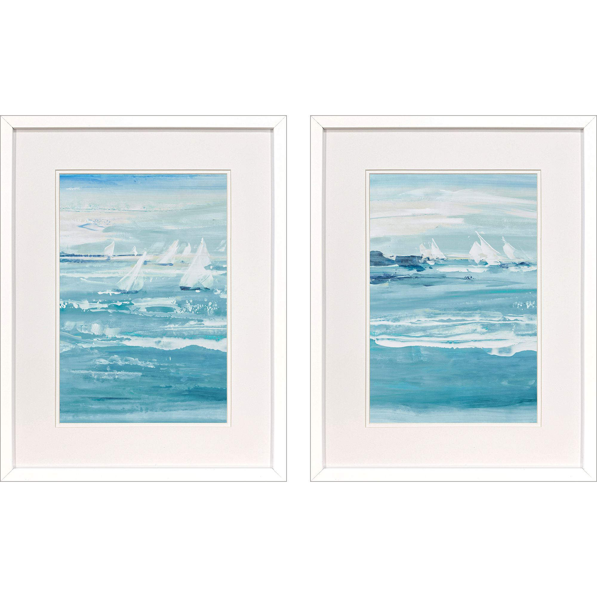 Windy Sails Blue and White Framed Art, Propac