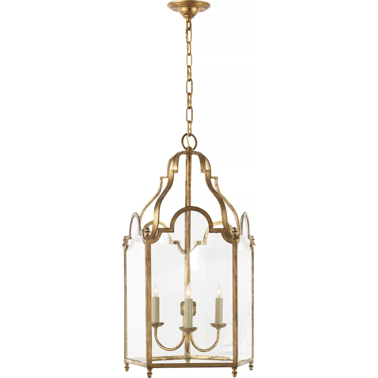 Chapman & Myers French Market 3 Light 16.5 inch Gilded Iron Lantern Pendant Ceiling Light, Medium