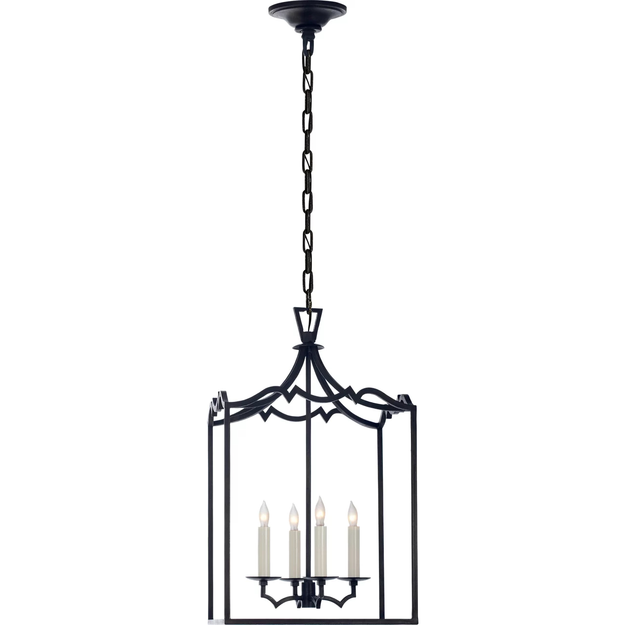 Chapman & Myers Darlana4 4 Light 12.75 inch Aged Iron Fancy Lantern Pendant Ceiling Light, Small