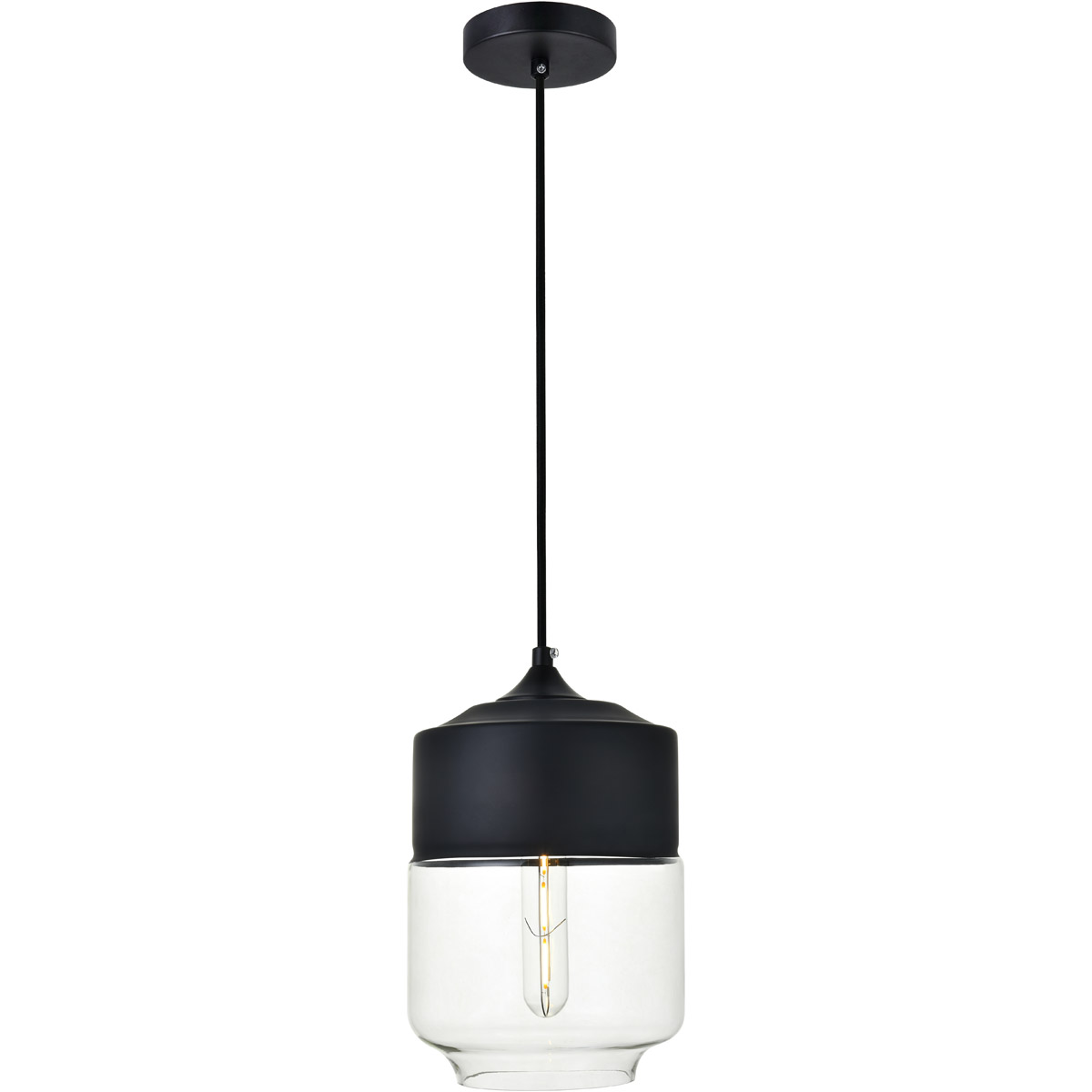 Lock Haven 1 Light 7.1 inch Black Pendant Ceiling Light