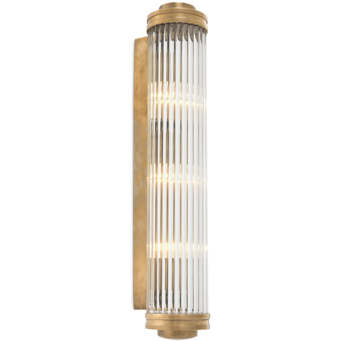 Gascogne 3 Light 4.33 inch Vintage Brass and Clear Glass Wall Lamp Wall Light