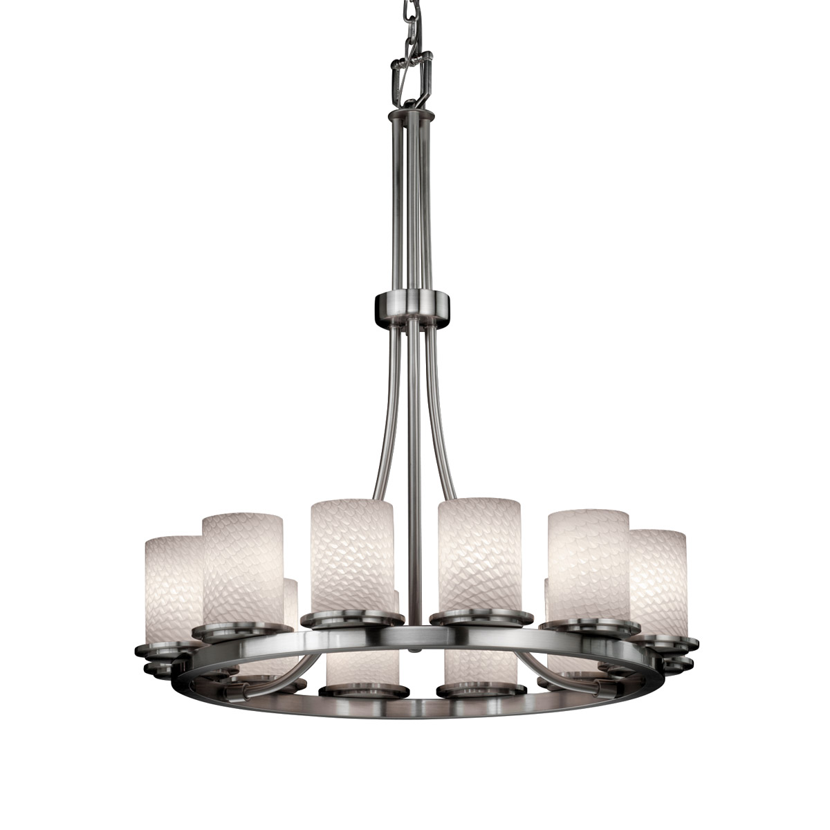 Fusion 12 Light 28 inch Dark Bronze Chandelier Ceiling Light in 8400 Lm LED, Weave Fusion