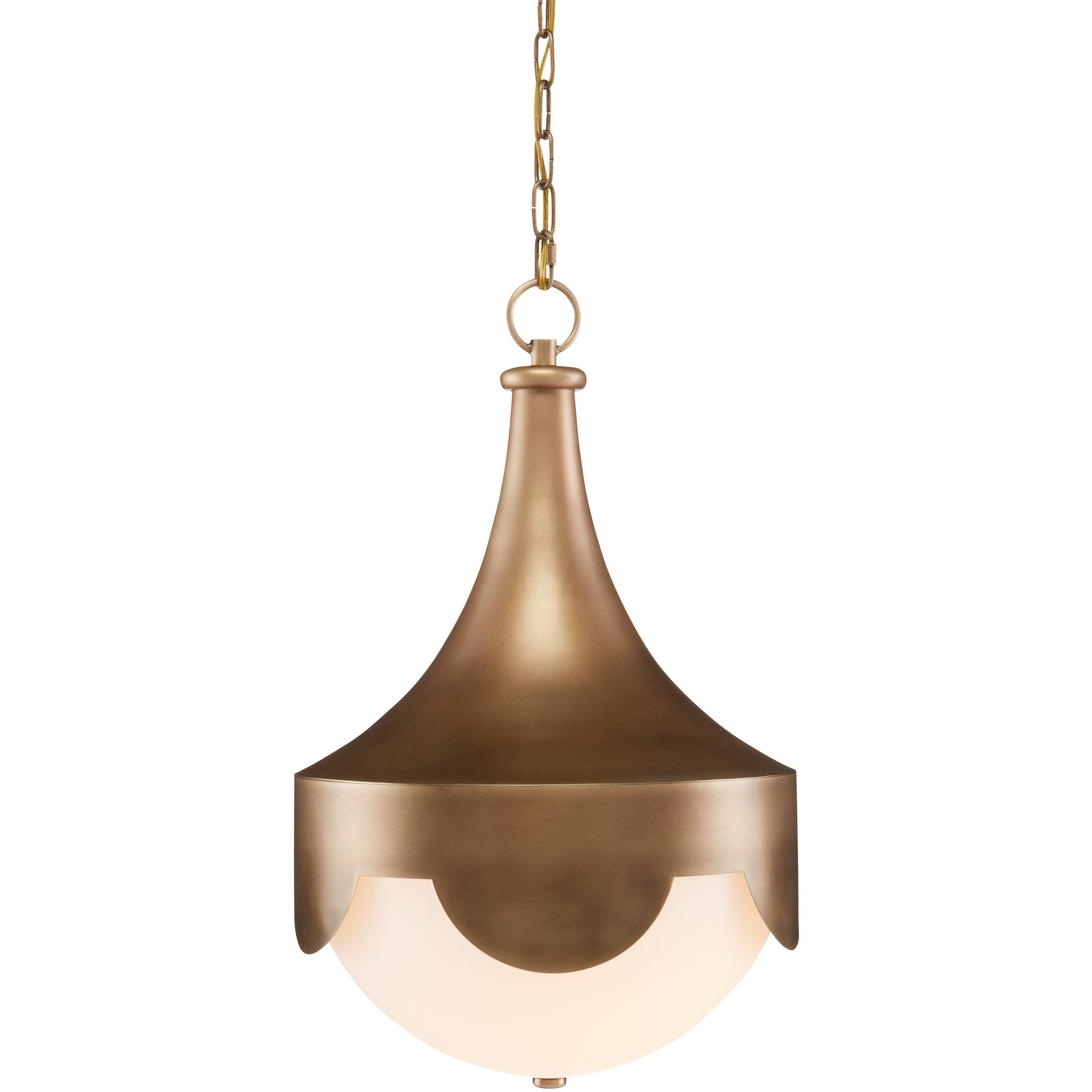 Pasha LED 14.25 inch Antique Brass Pendant Ceiling Light