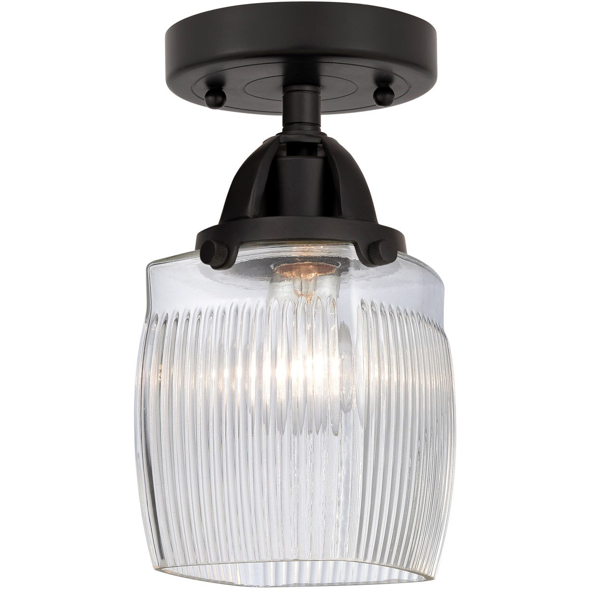 Nouveau 2 Colton 1 Light 6 inch Matte Black Semi-Flush Mount Ceiling Light