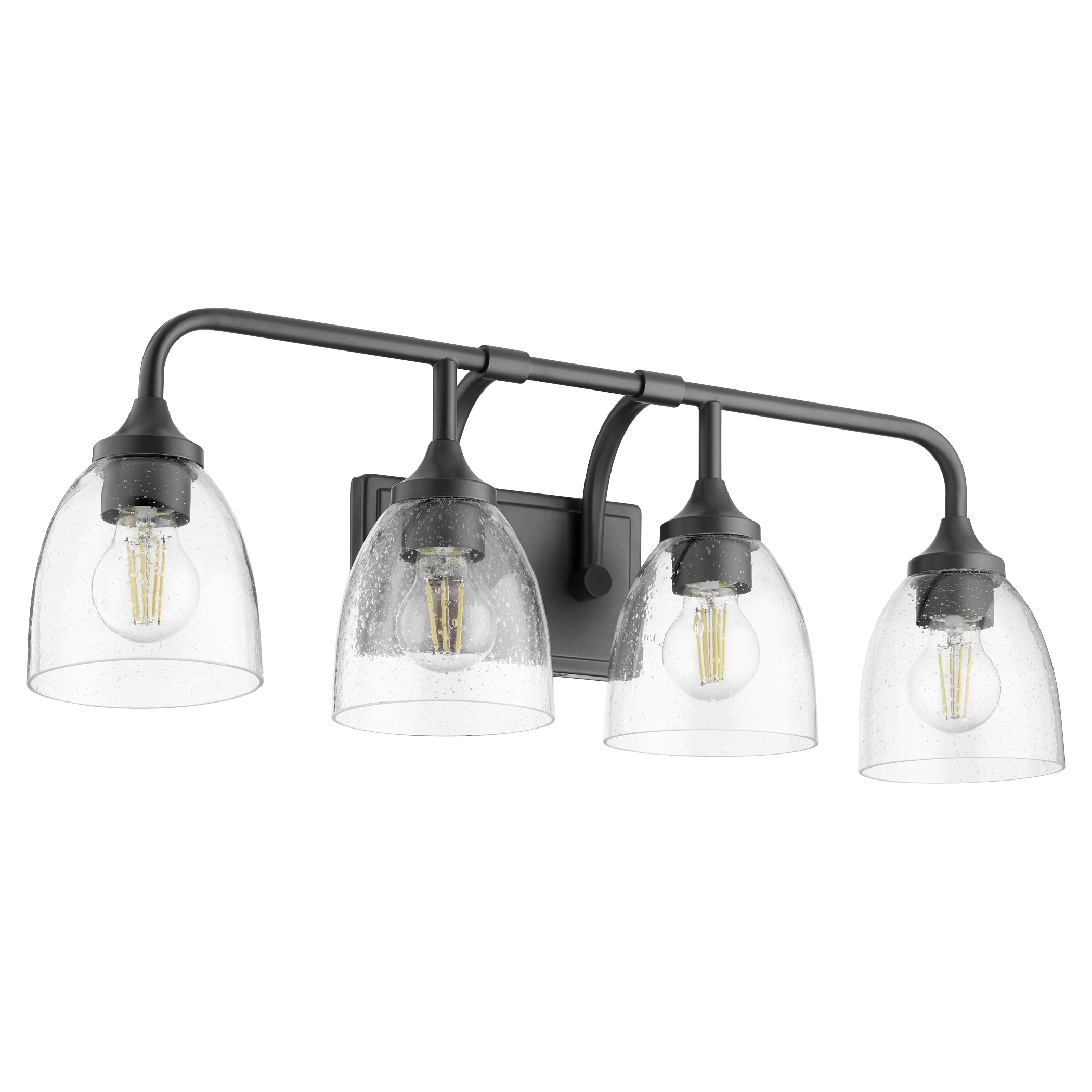 Enclave 4 Light 26.5 inch Matte Black Vanity Light Wall Light in Clear Seeded