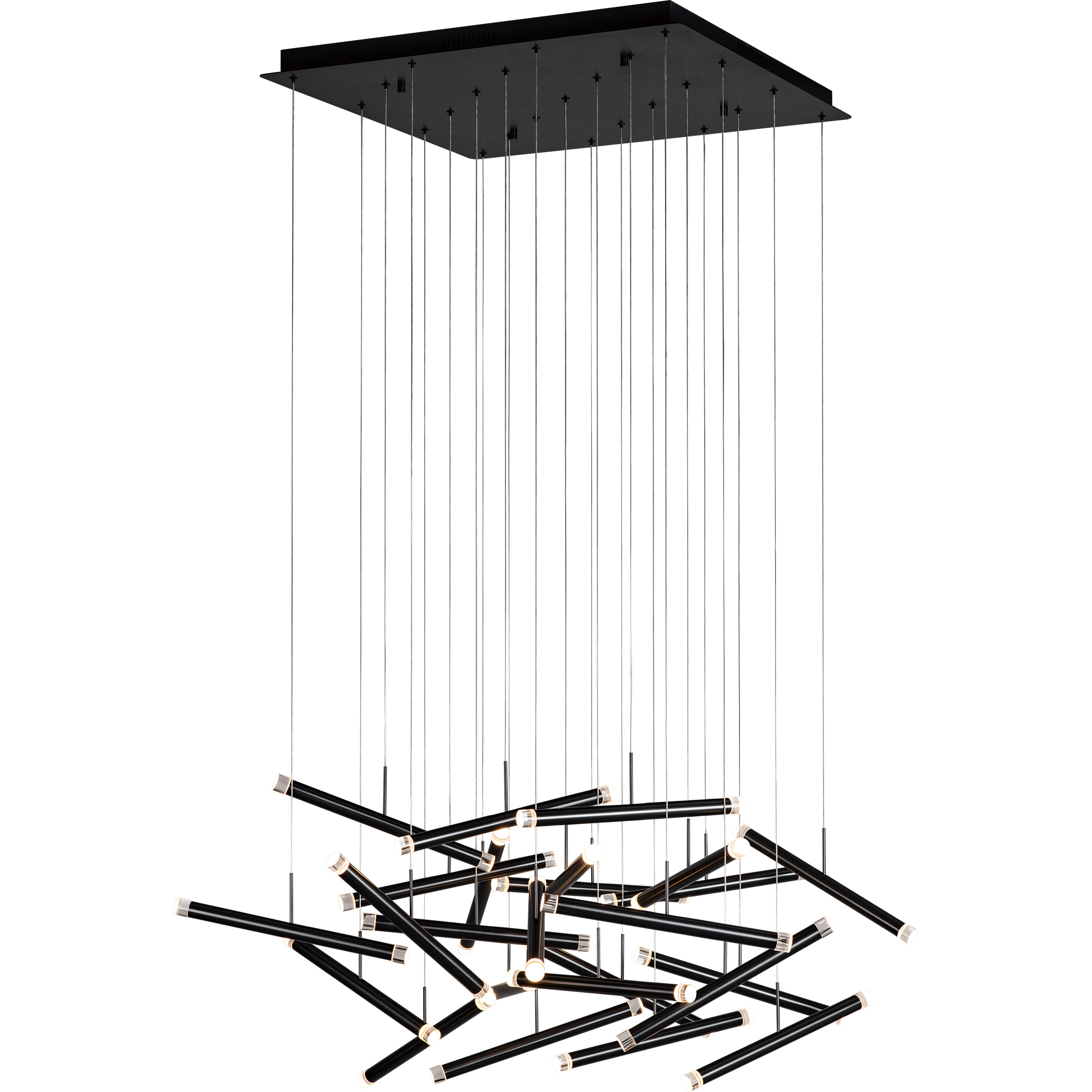 Seesaw 50 Light 34 inch Satin Dark Gray Chandelier Ceiling Light