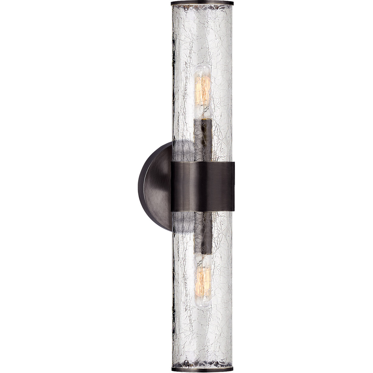 Kelly Wearstler Liaison 2 Light 5.25 inch Bronze Bath Sconce Wall Light in Crackle Glass, Medium