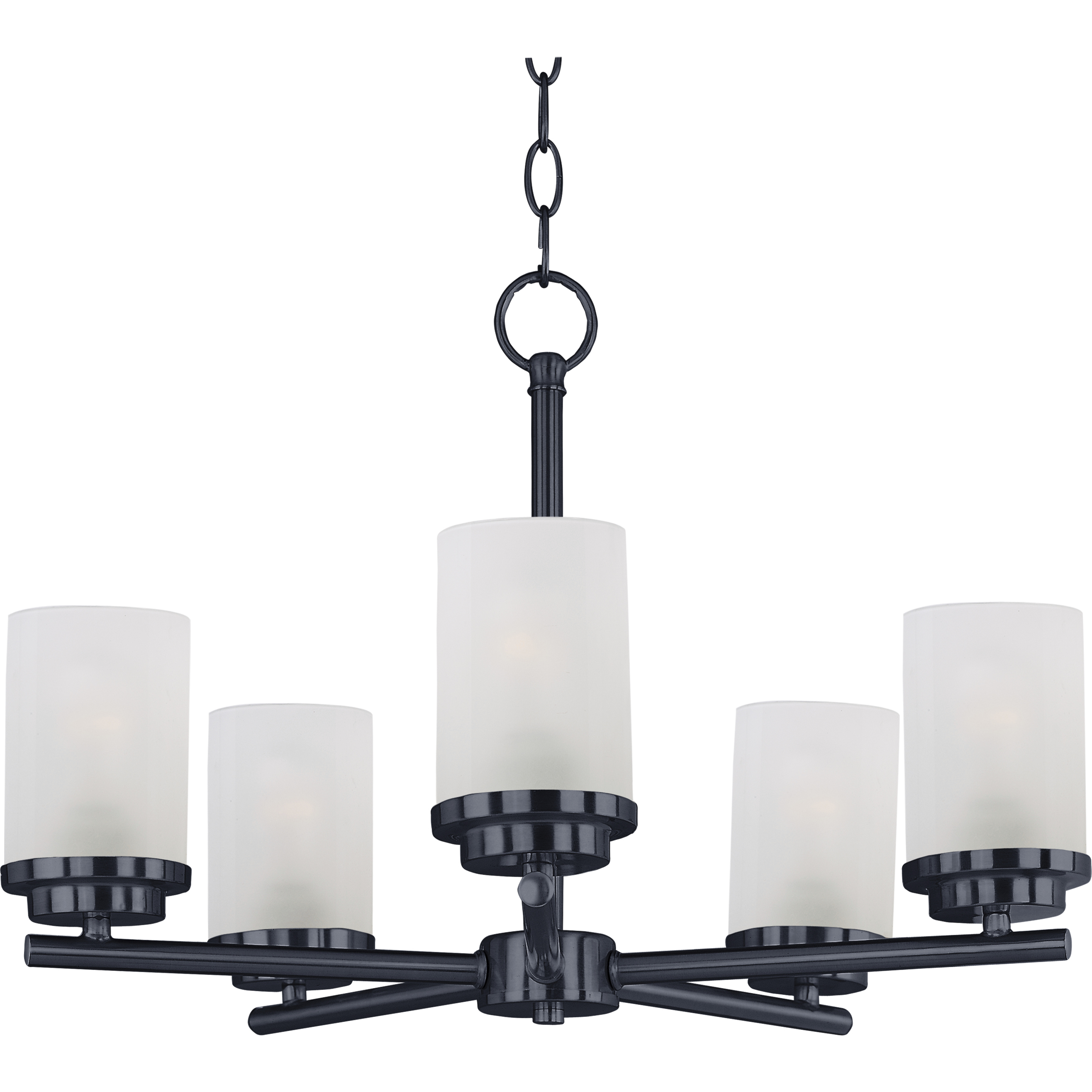 Corona 5 Light 22 inch Black Single-Tier Chandelier Ceiling Light in Frosted