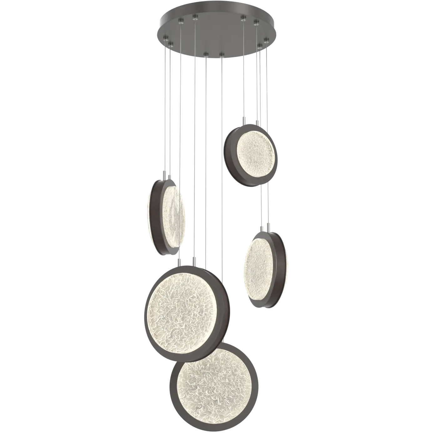 Iris LED 20 inch Graphite with Cocoa Multi-Pendant Ceiling Light