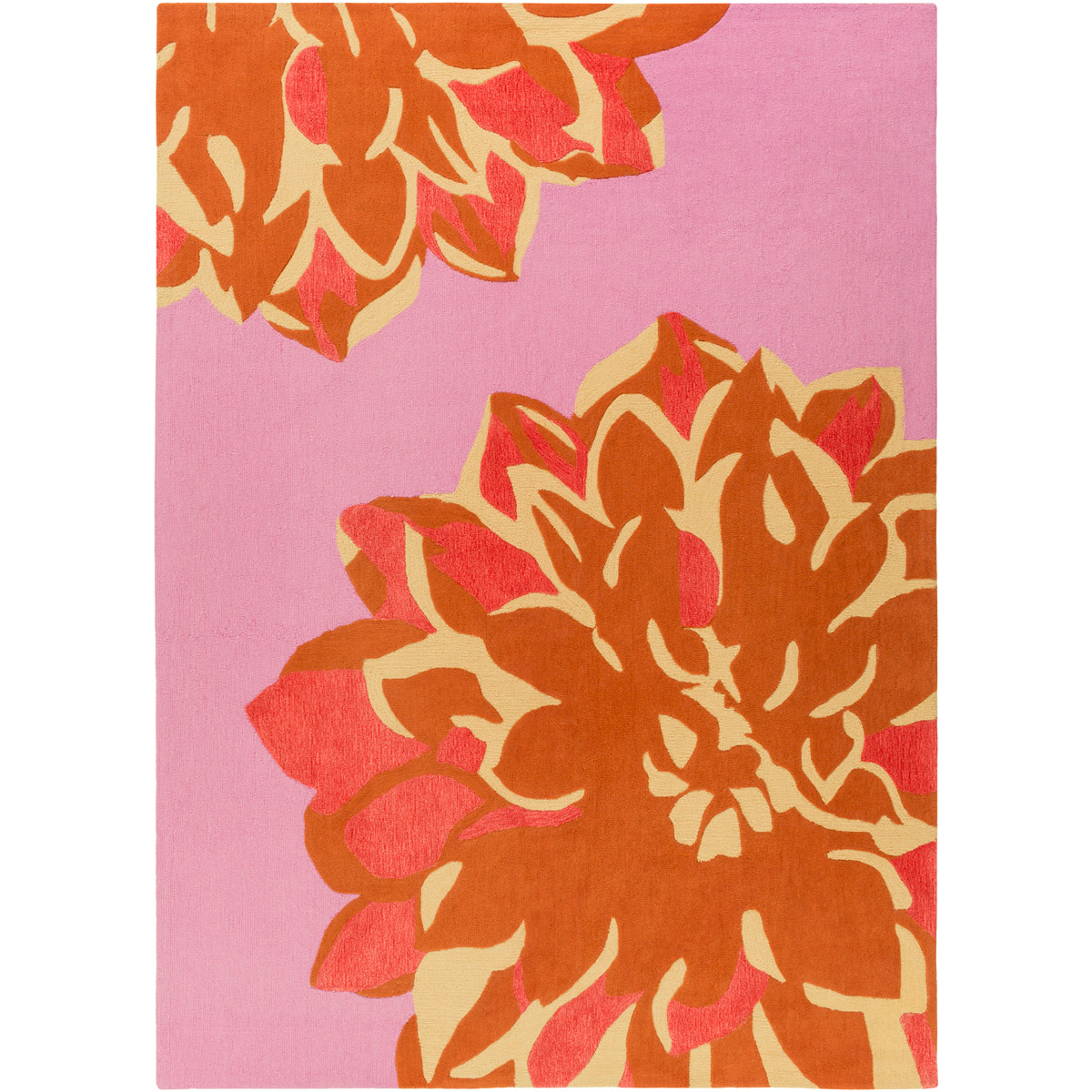Budding 132 X 96 inch Bright Purple, Burnt Orange, Bright Pink, Butter Rug