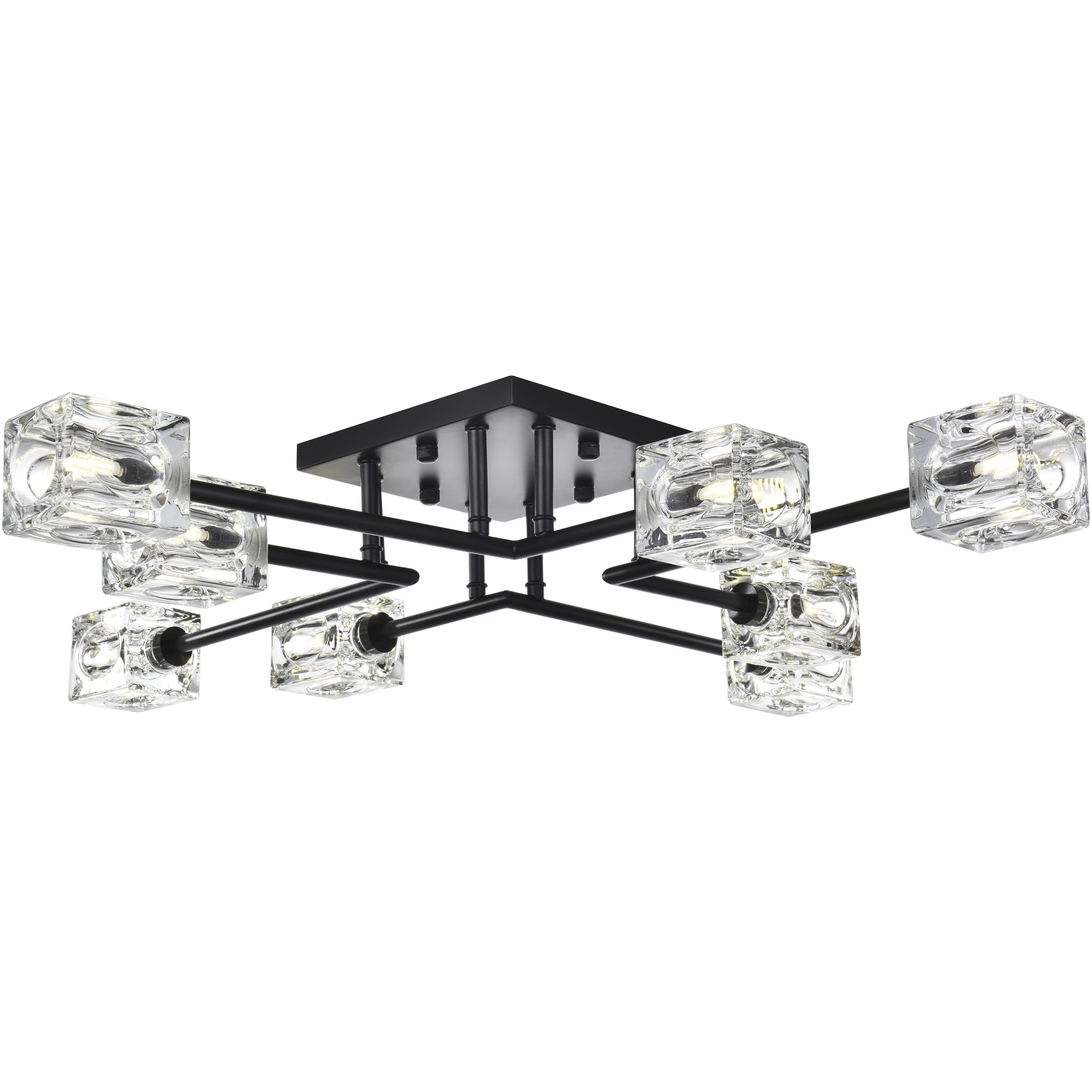 Lyra 8 Light 32 inch Black Flush Mount Ceiling Light