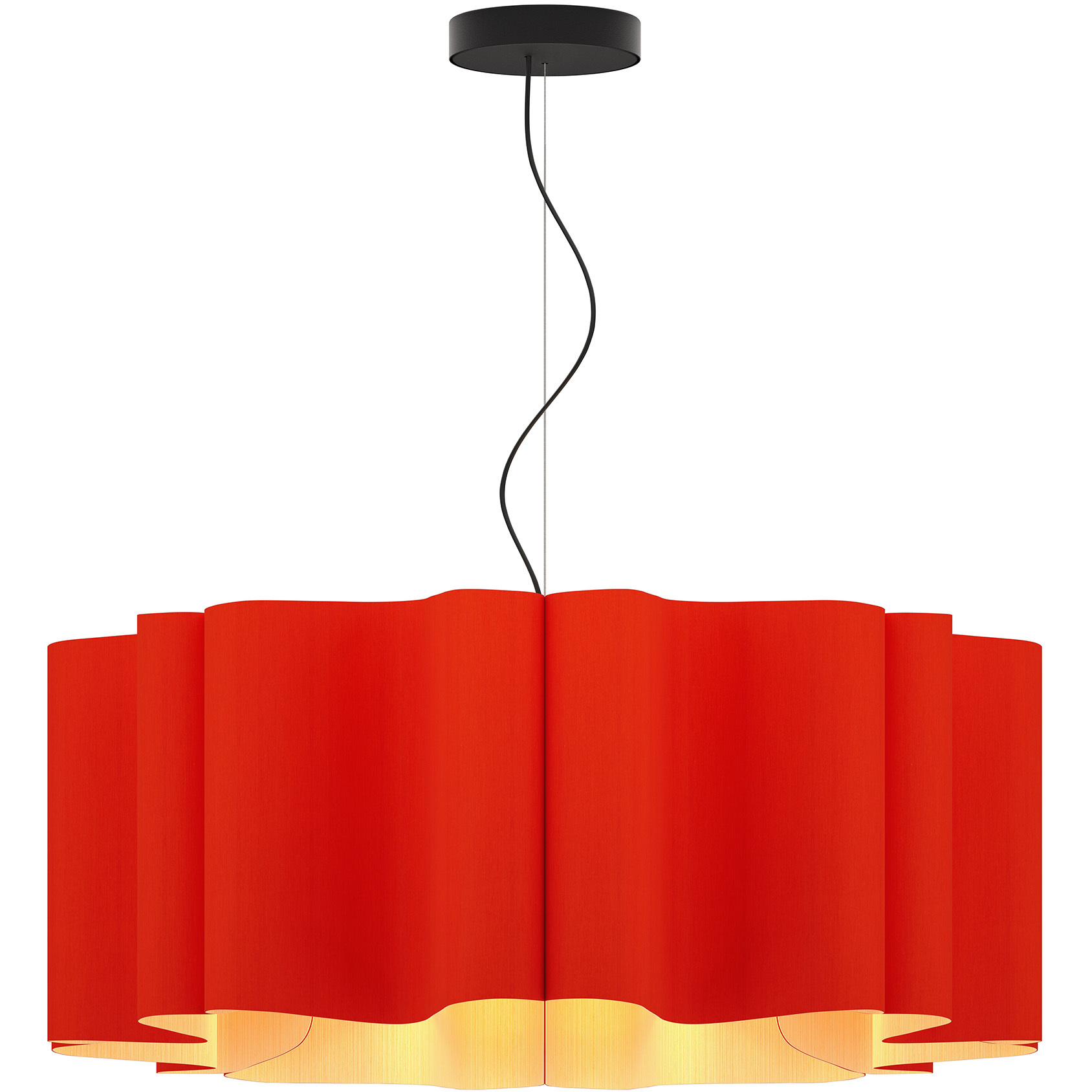 Bruck Lighting WEPPAU/80/RED/ASH Paulina 32 inch Red Pendant Ceiling