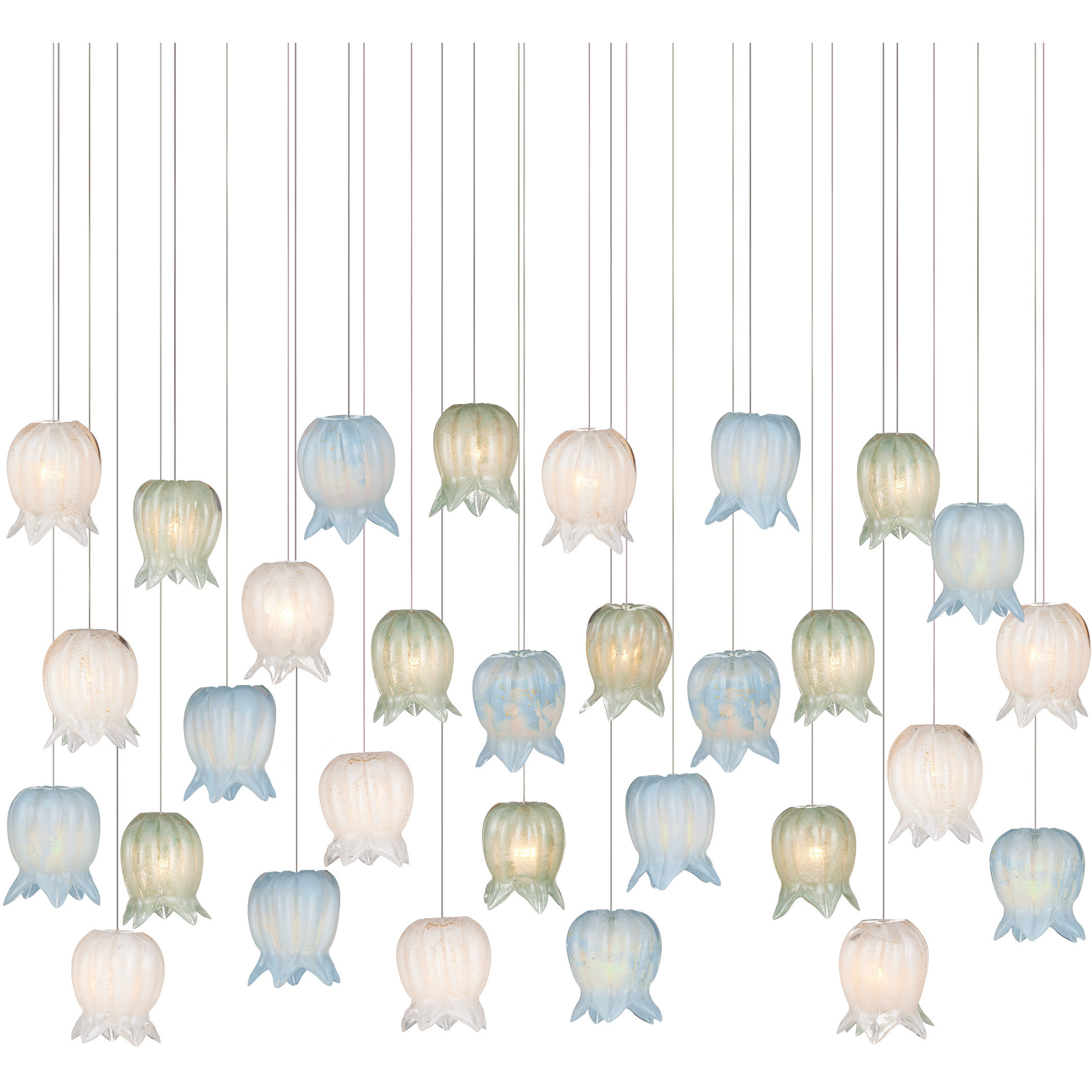 Polpo 30 Light 54 inch Silver Linear Pendant Ceiling Light