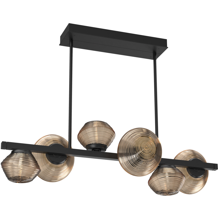 Ceiling Lightb Mesa LED Matte Black Linear Multi-Pendant Ceiling Light in 3000K LED ...