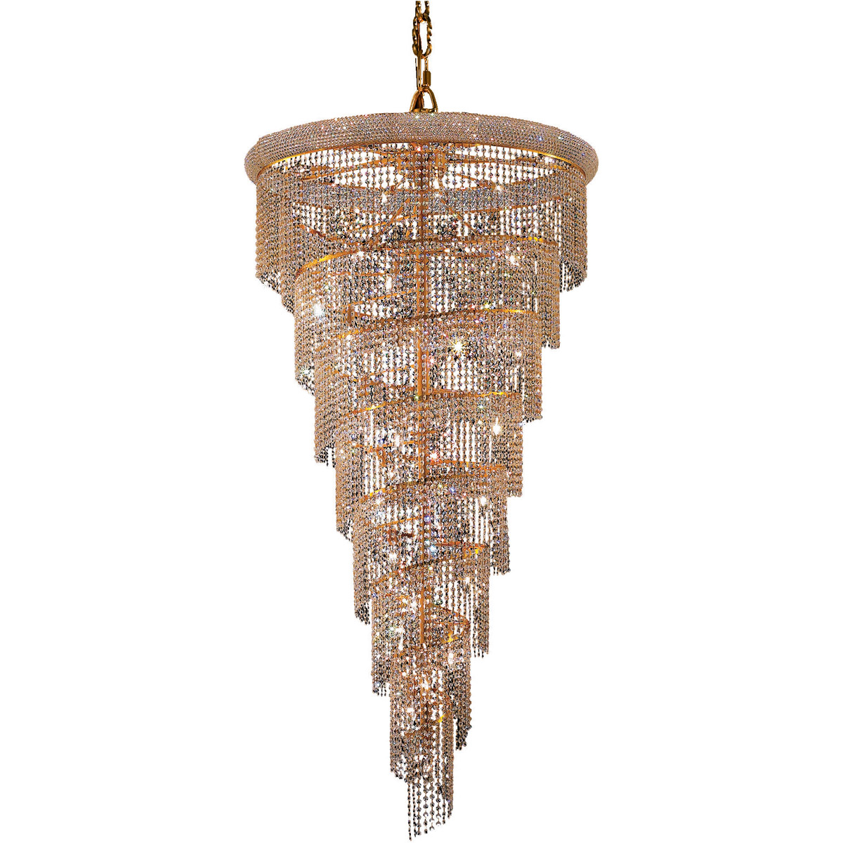 Spiral 26 Light 36 inch Gold Foyer Ceiling Light in Royal Cut