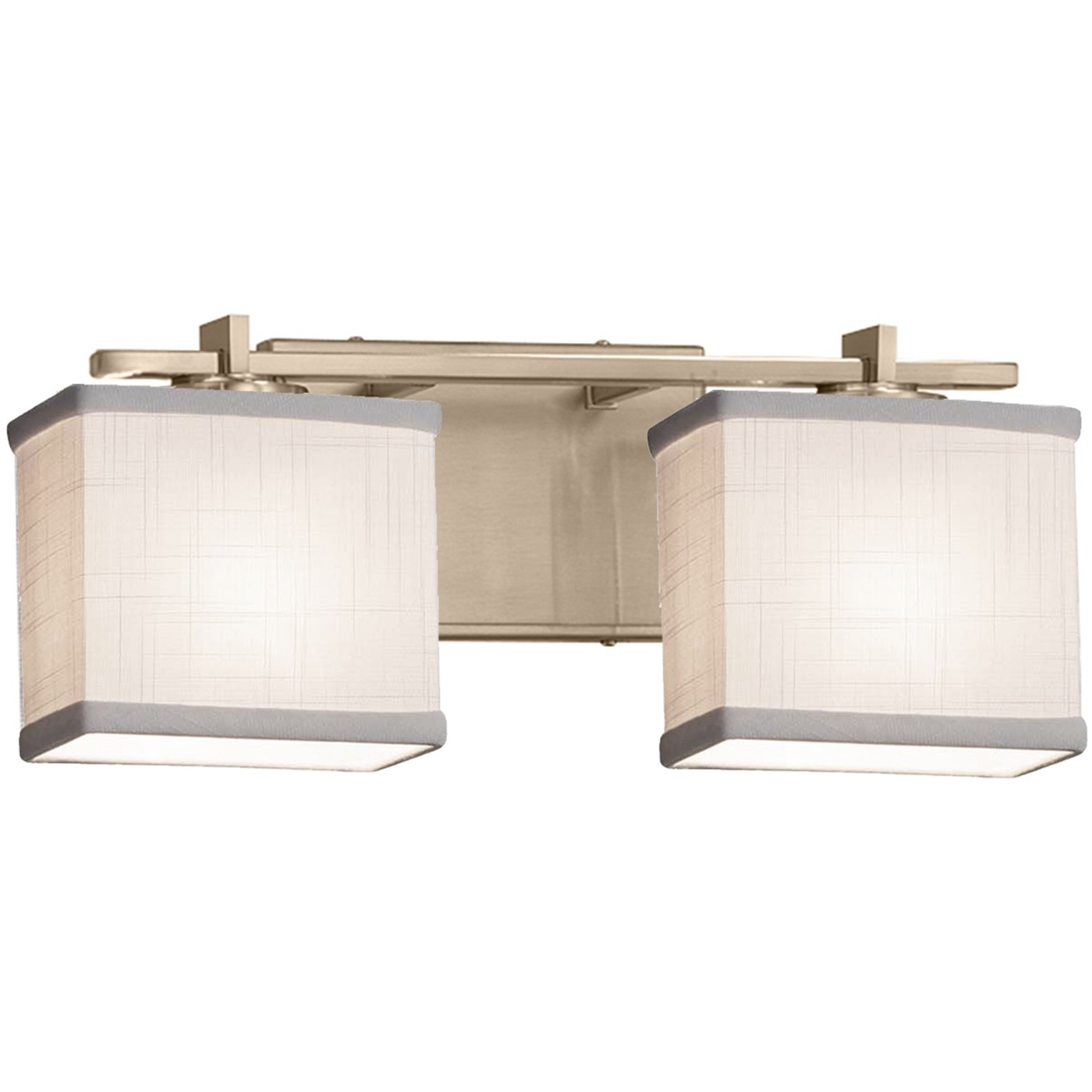 Textile 2 Light 15.5 inch Matte Black Bath/Vanity Wall Light in LED, White, Rectangle