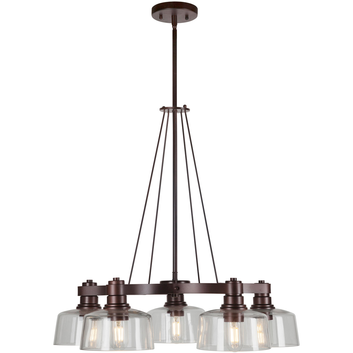 Acopa 5 Light 26 inch Antique Bronze Chandelier Ceiling Light