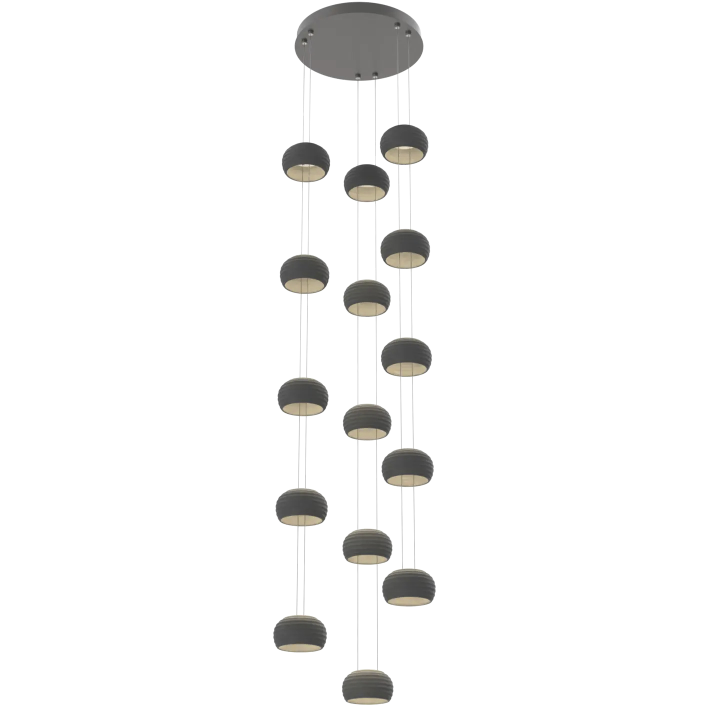 Torno LED 20 inch Graphite with Charcoal Stack Multi-Pendant Ceiling Light