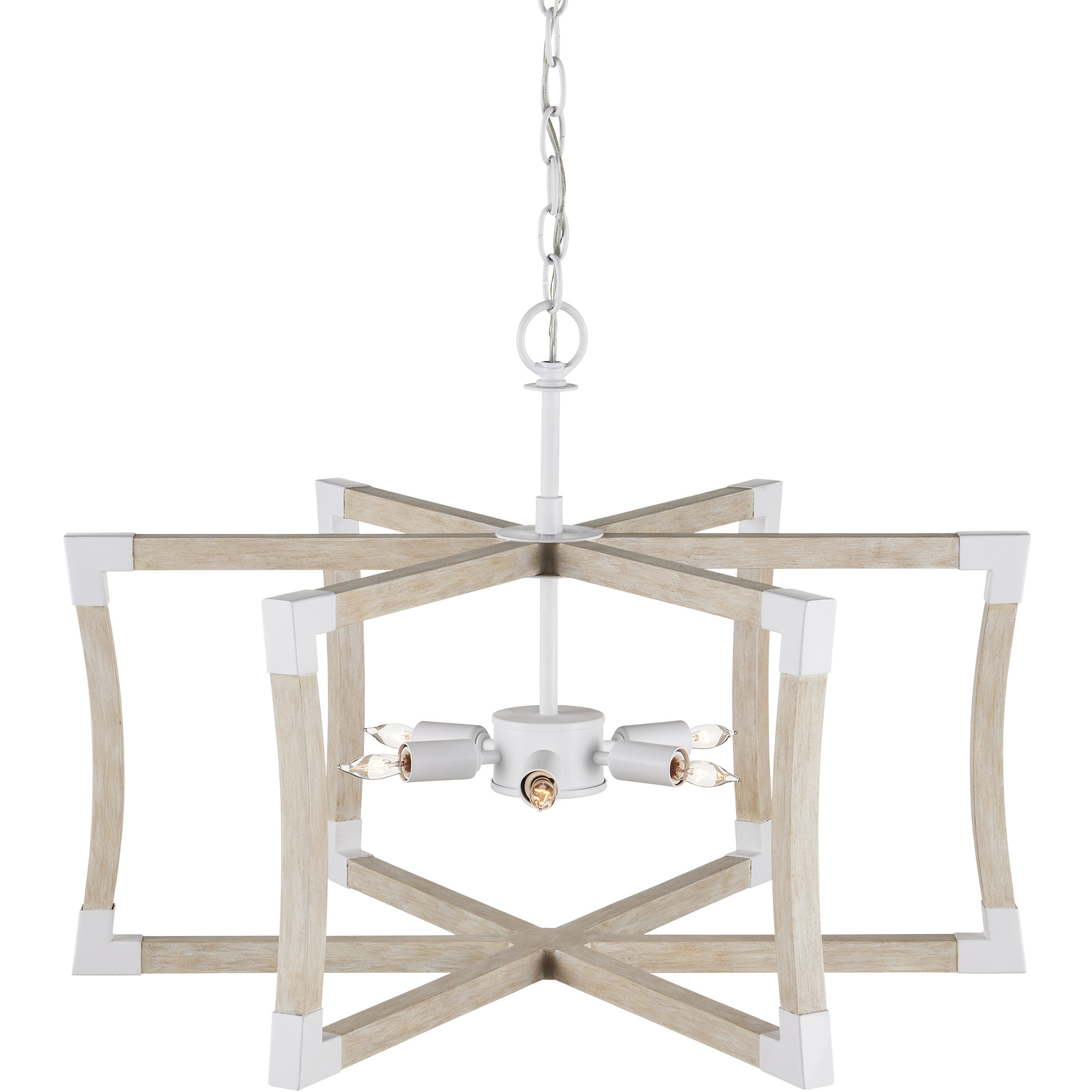 Bastian 6 Light 27 inch Sandstone and Sugar Lantern Chandelier Ceiling Light, Small