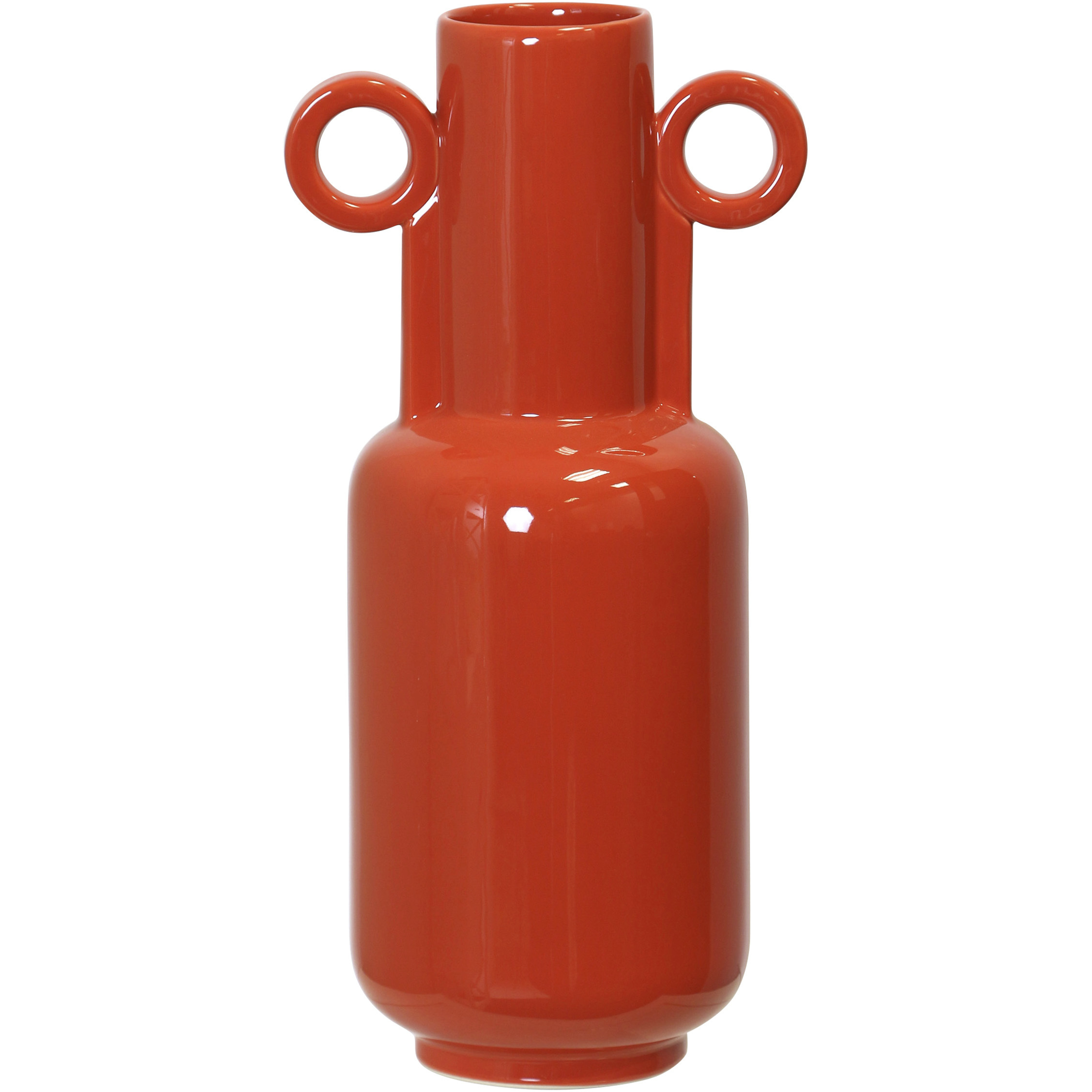 Ares 16 X 8 inch Vase in Gloss Tomato Red