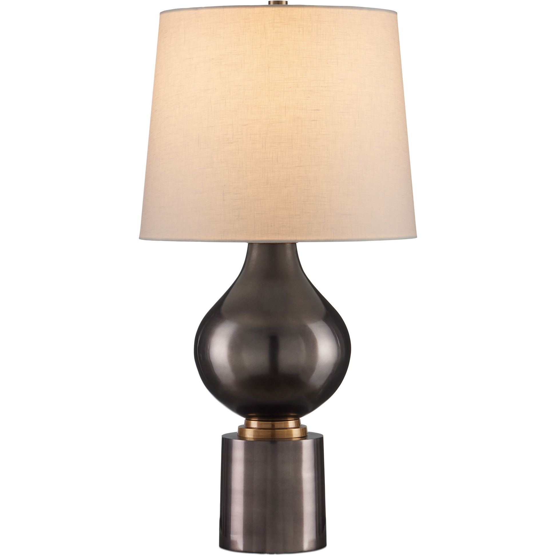 Tamerlane 27.5 inch 150 watt Black Nickel and Vintage Brass Table Lamp Portable Light
