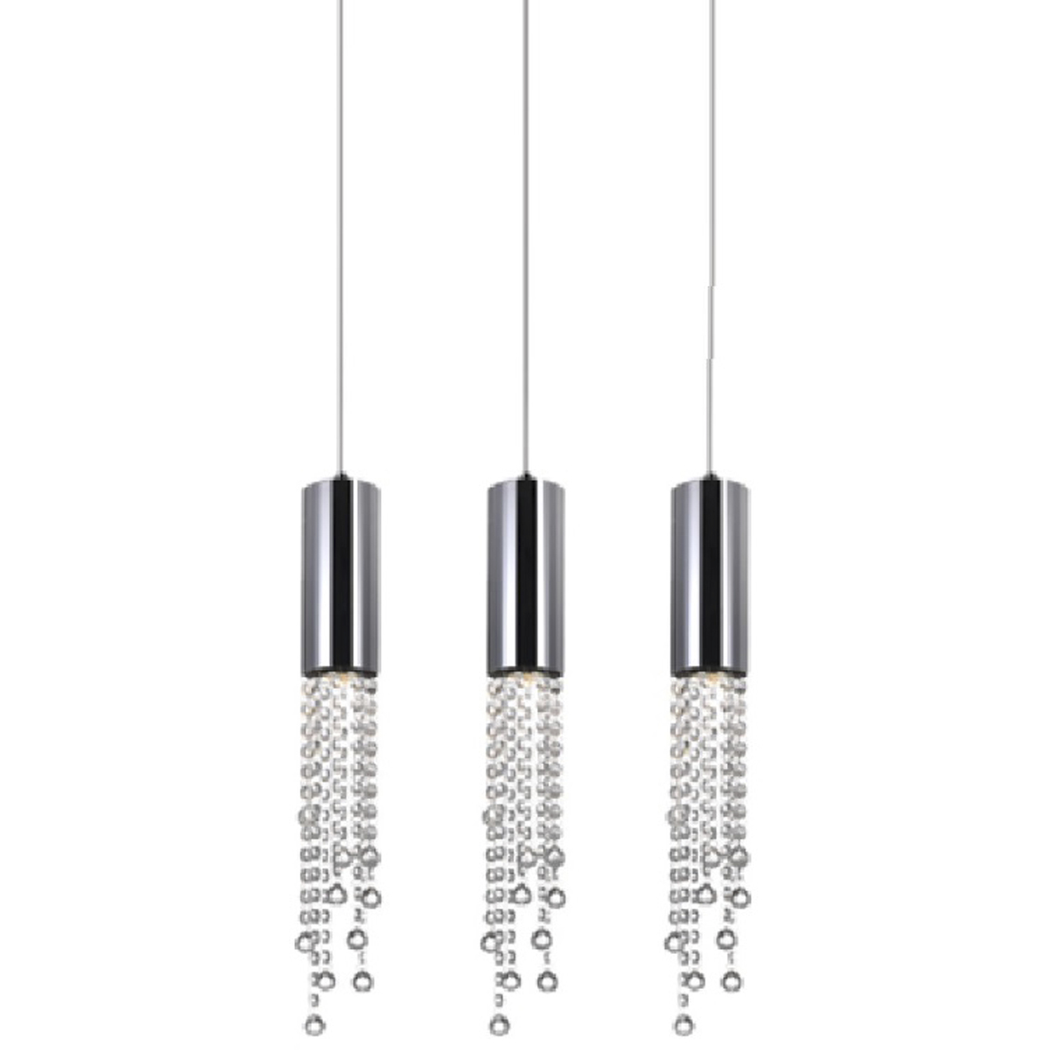 Extended 3 Light 5 inch Chrome Multi Light Pendant Ceiling Light