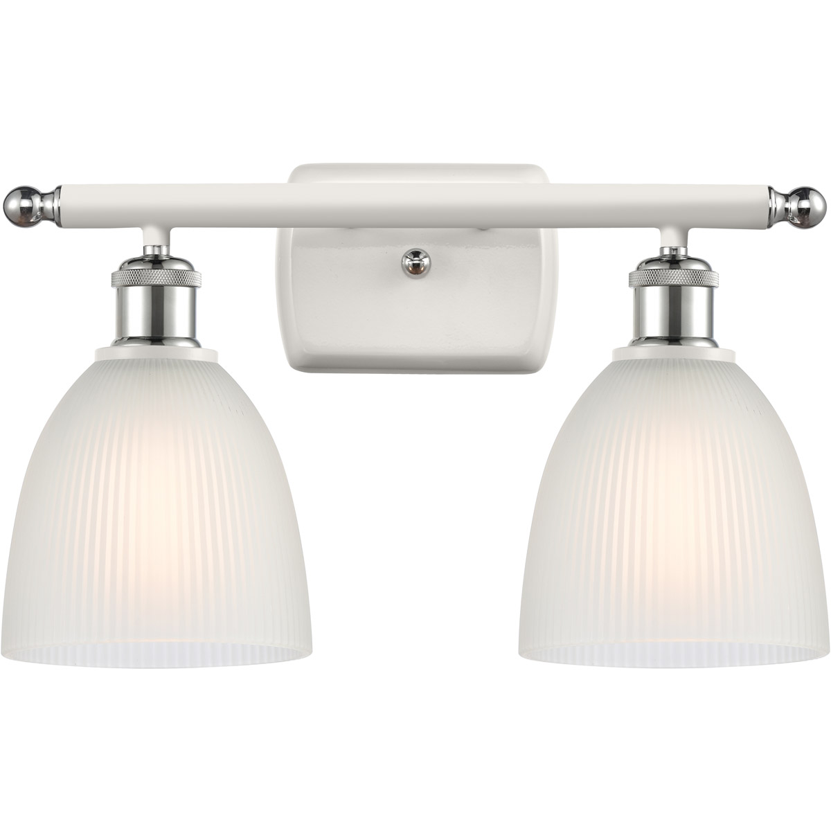 Ballston Castile LED 16 inch White and Polished Chrome Bath Vanity Light Wall Light in White Glass, Ballston