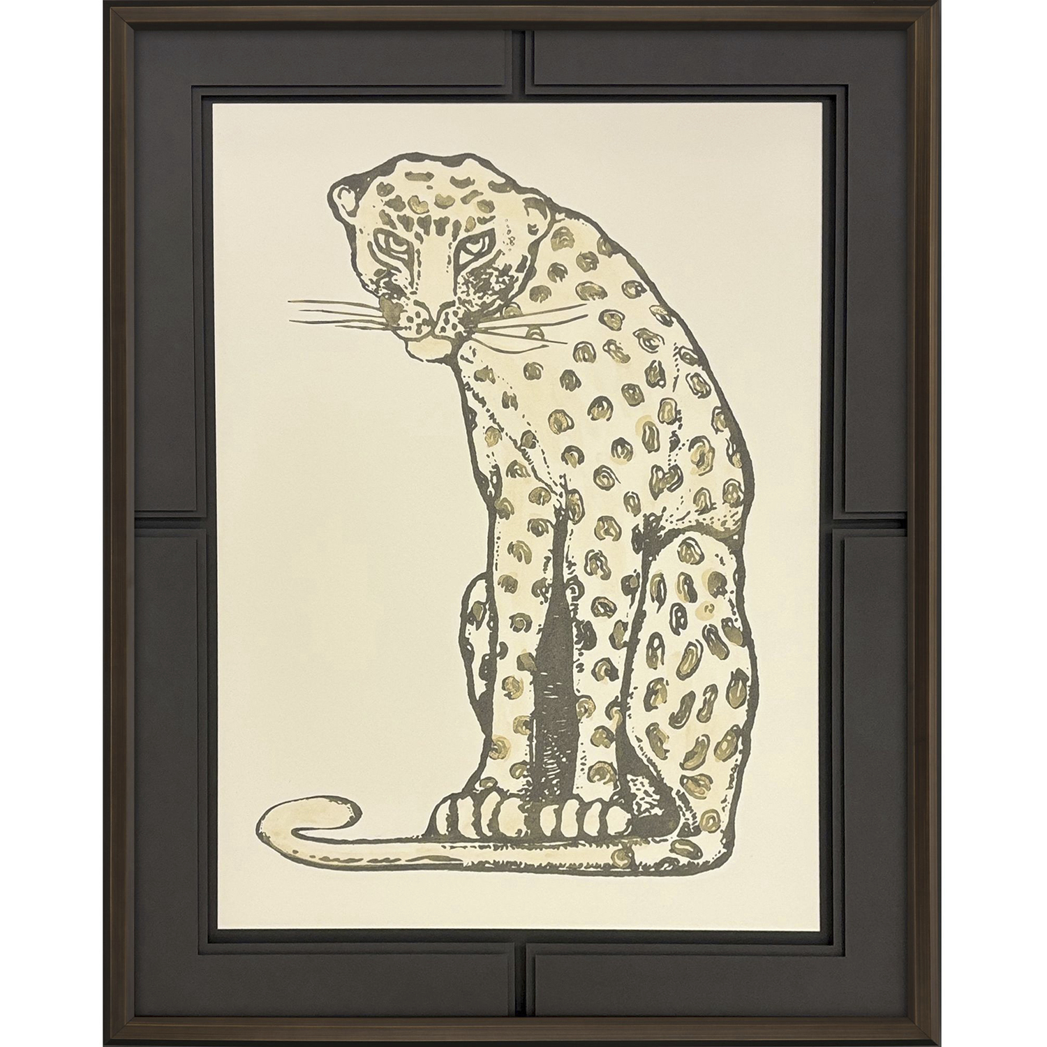 Golden Cheetah Black and Metallic Framed Art, The Studio