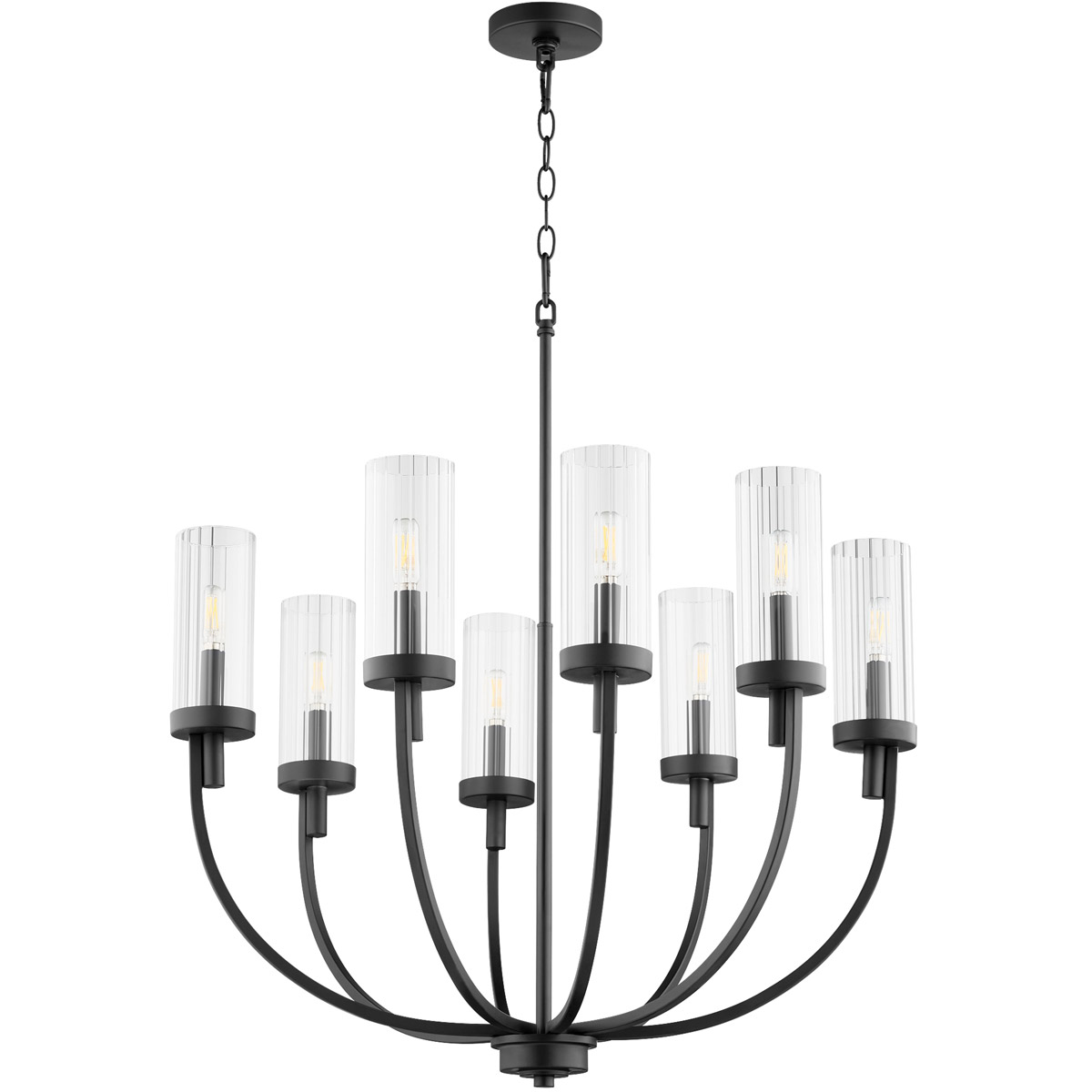 Ladin 8 Light 28 inch Noir Chandelier Ceiling Light
