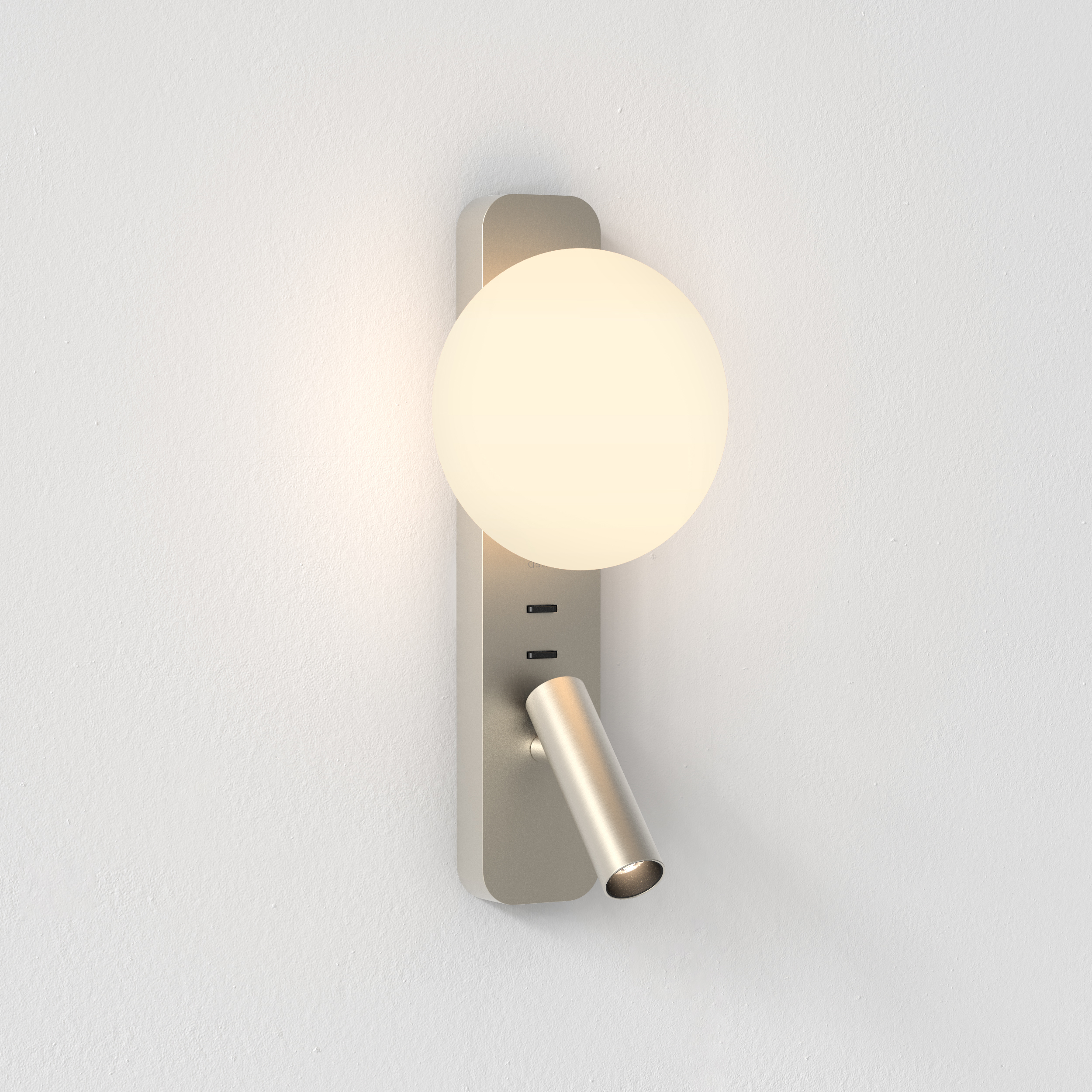 Zeppo 4.33 inch Matte Nickel Interior Combination Reader Wall Light