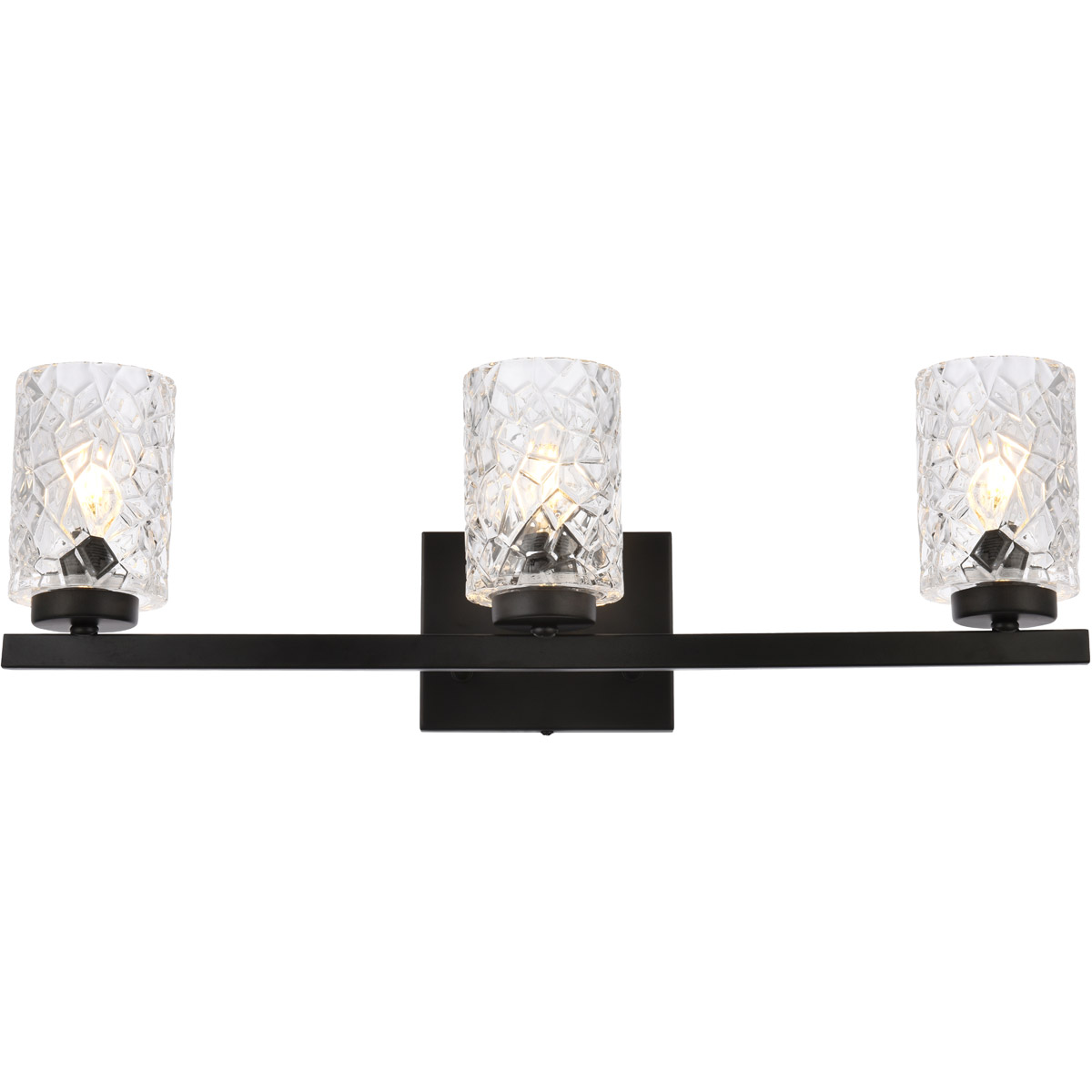 Cassie 3 Light 24 inch Black Bath Sconce Wall Light