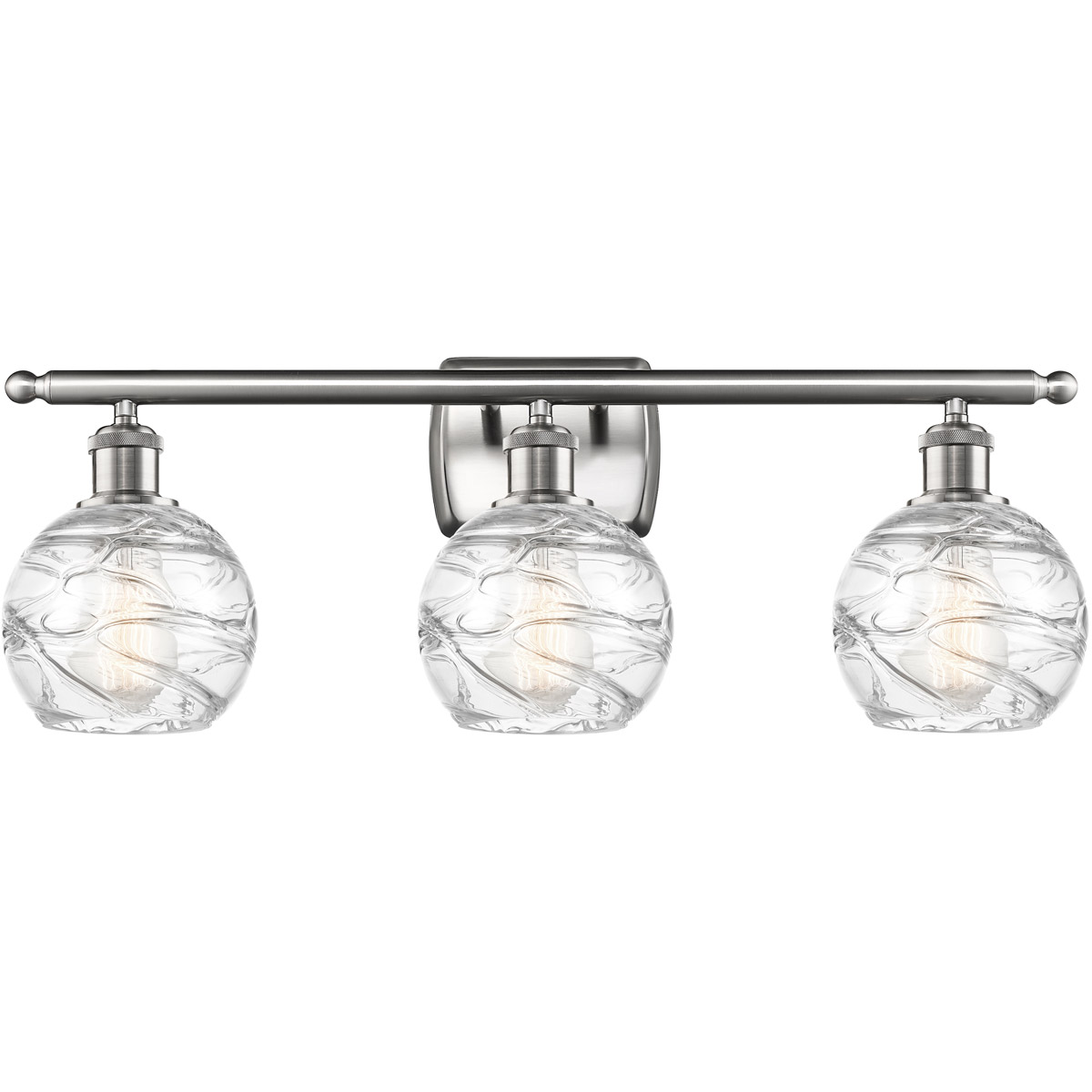 Ballston Small Deco Swirl 3 Light 26 inch Brushed Satin Nickel Bath Vanity Light Wall Light, Ballston